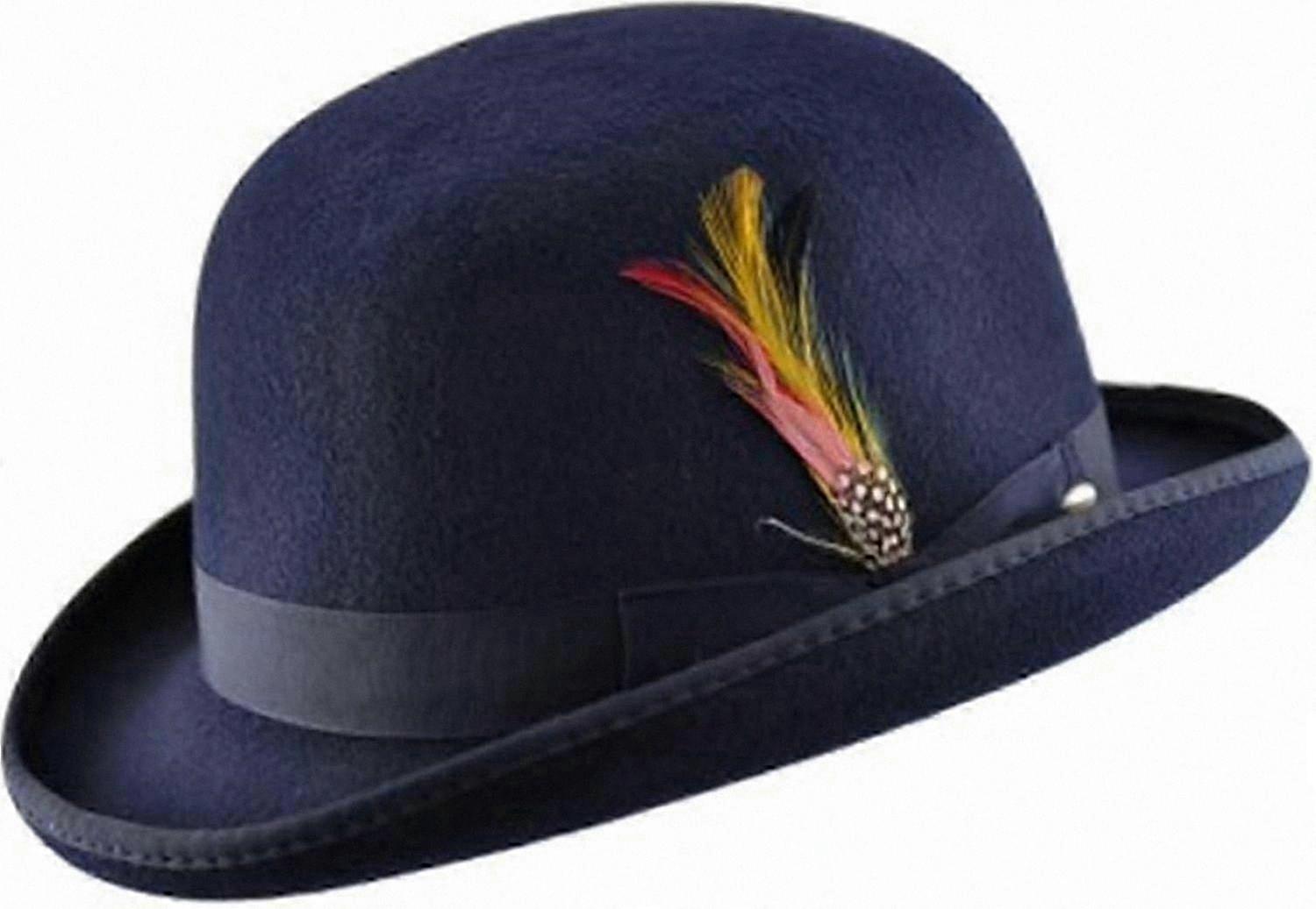 Cappello Derby in feltro con dettagli in piuma e interno in raso, taglie dalla S alla XL unisex