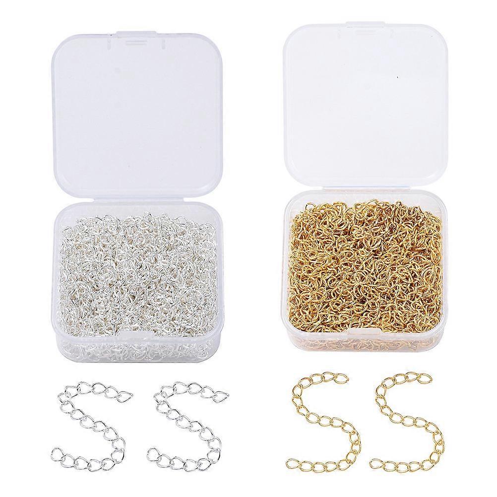 Cable Link Chains Iron for Jewelry Making 2 Boxes Durable Assorted Color