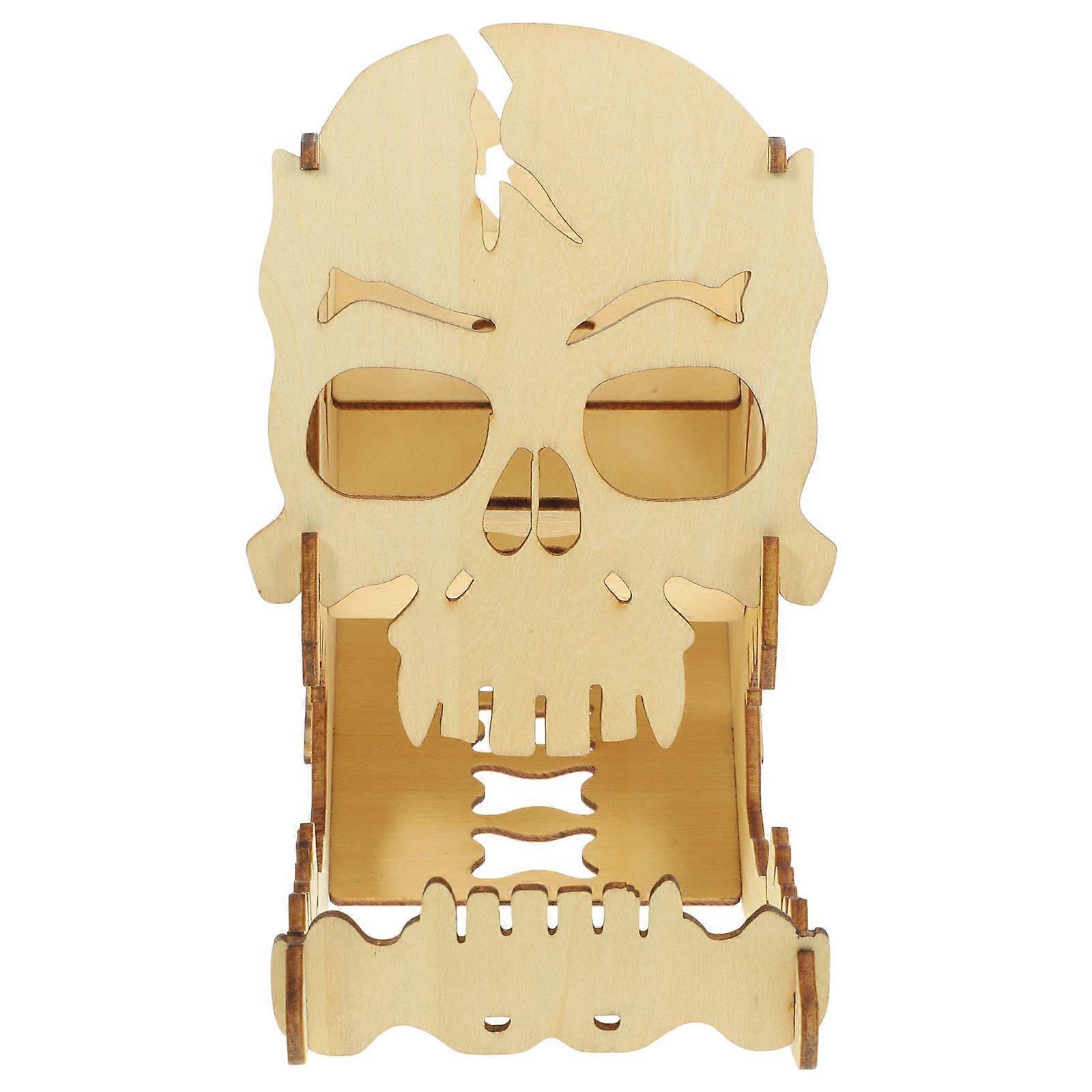 Skull Shaped Tower Ideal For Home Entertainment And Bars 16.2X15.9X10CM Beige Rolling Prop 2Pcs