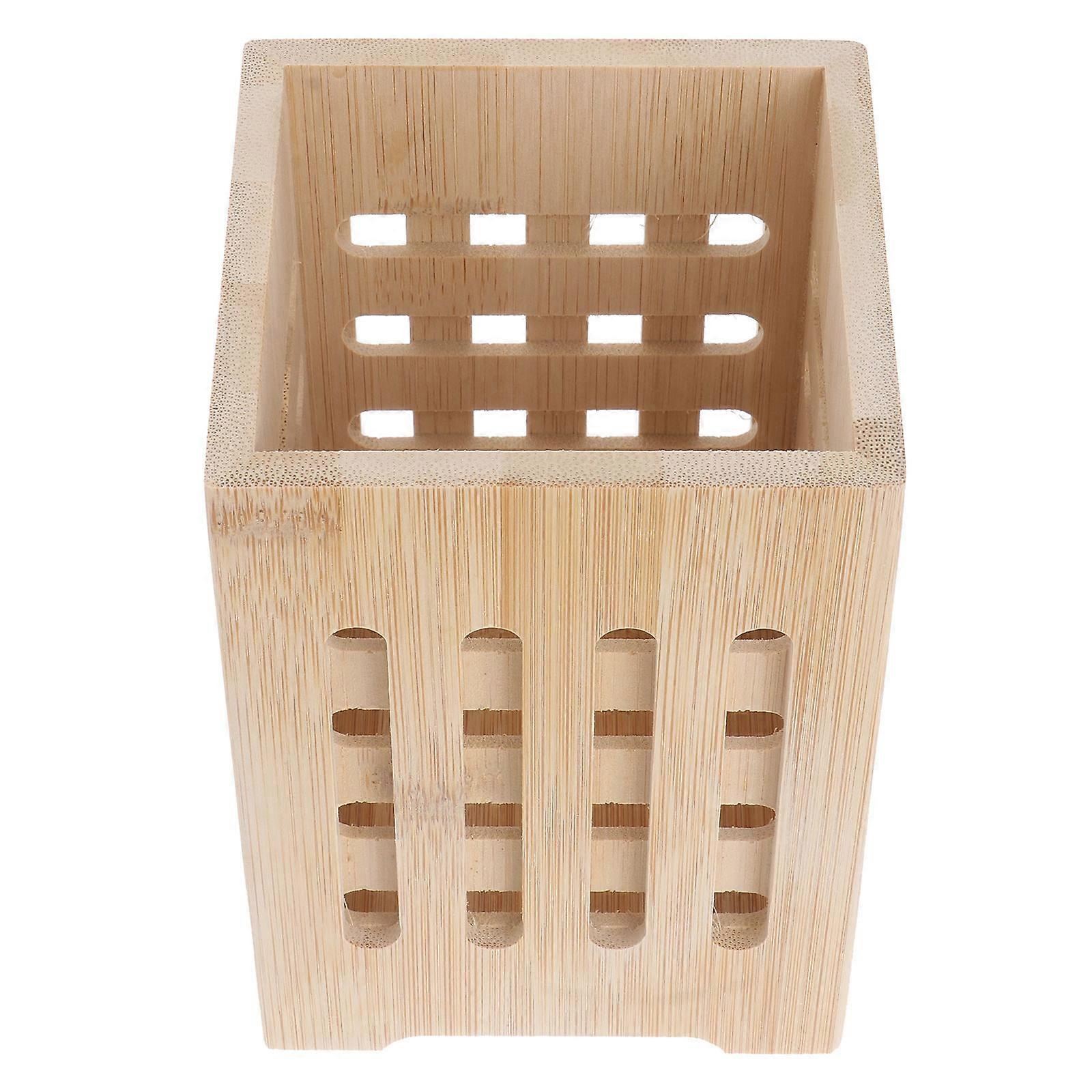 Flatware Holder Bamboo Organizer for Kitchen Use 3Pcs Beige