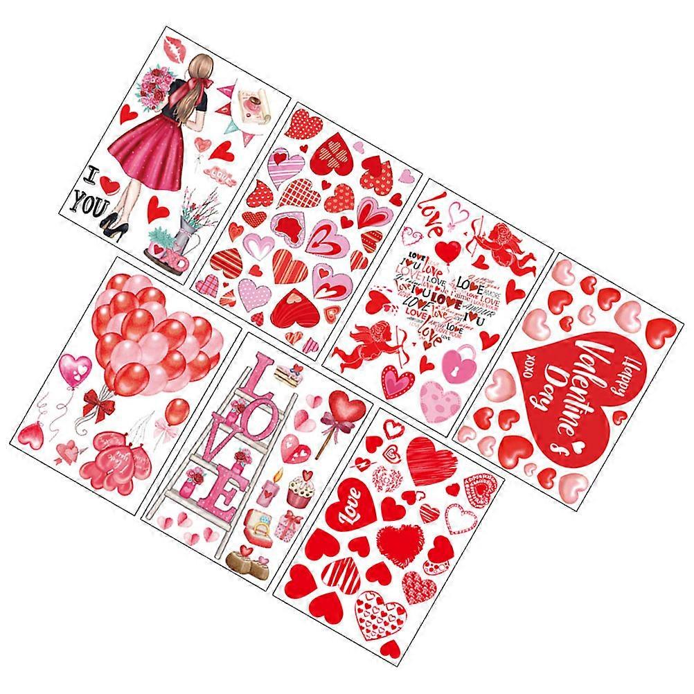 Valentine Stickers Window Cling Decorative for Holiday 1Set