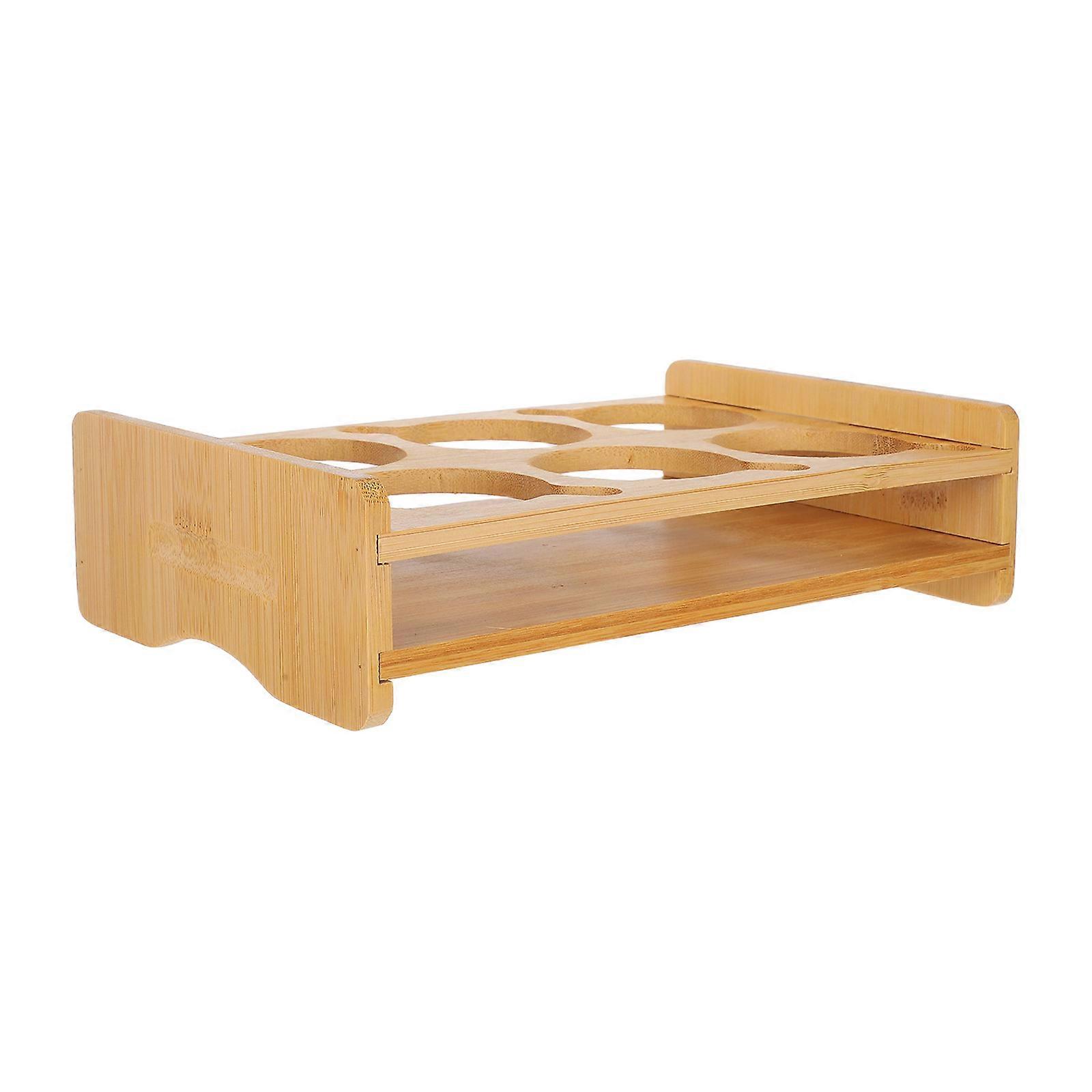 Bamboo Rack Organizer for Storage 4Pcs Multi-Slot Holder