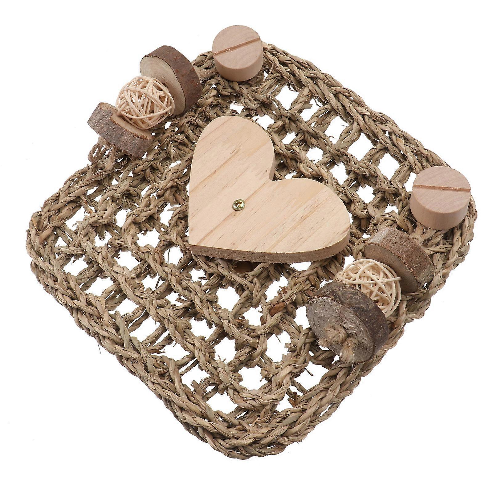 Guinea Pig Grass Mat Woven Bed Mat for Chewing 3Pcs Rabbit Cage Accessory