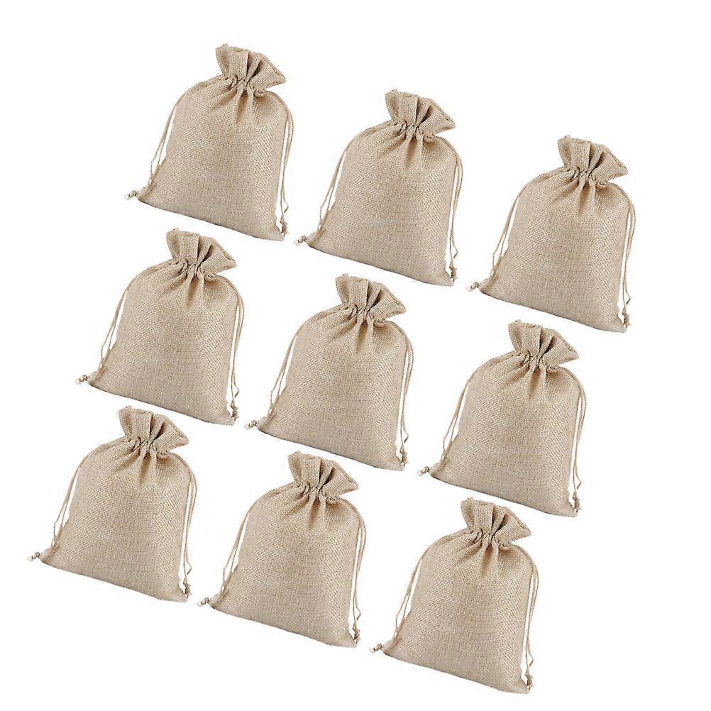 Linen Drawstring Bag for Christmas Use 12Pcs Gift Storage Pouch