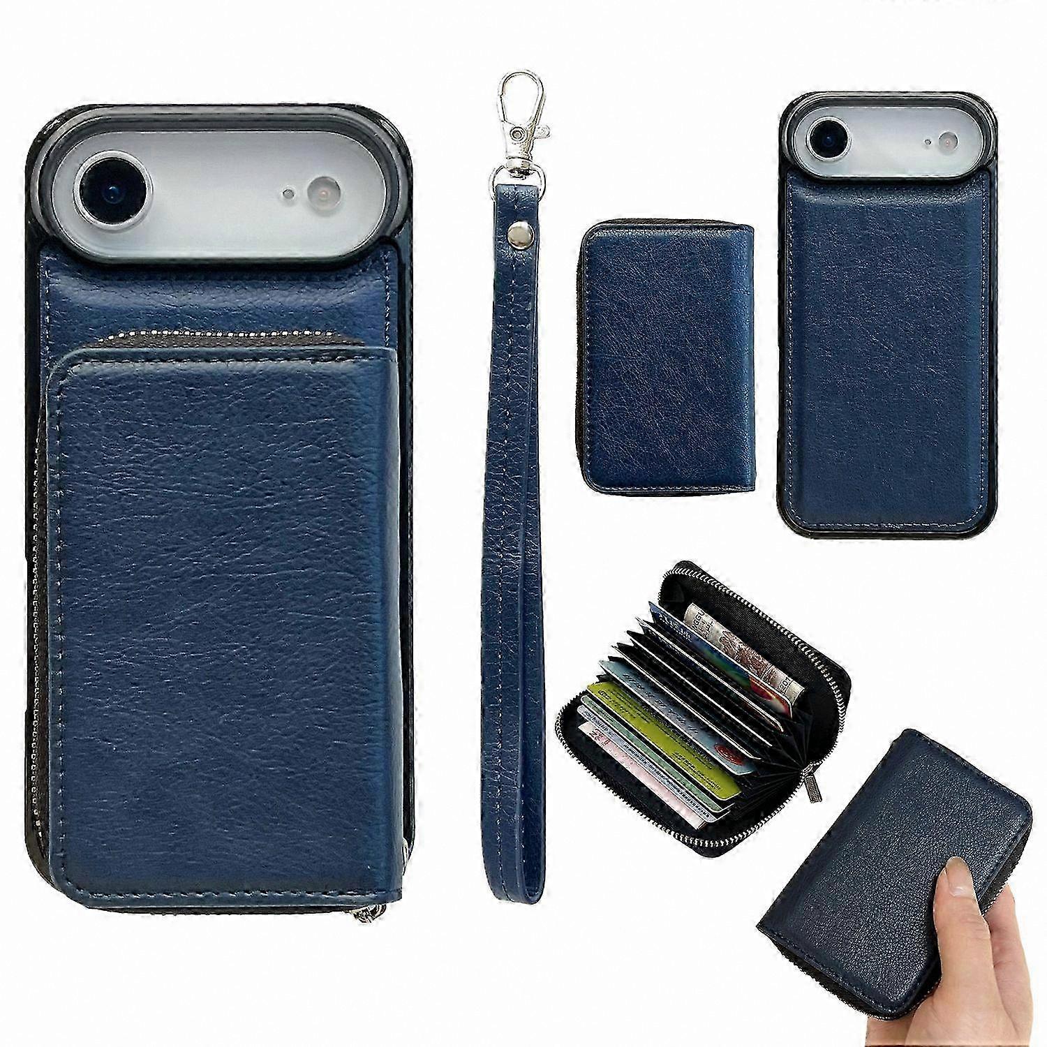 Detachable Zipper Card Bag Phone Case with Strap for Air Model