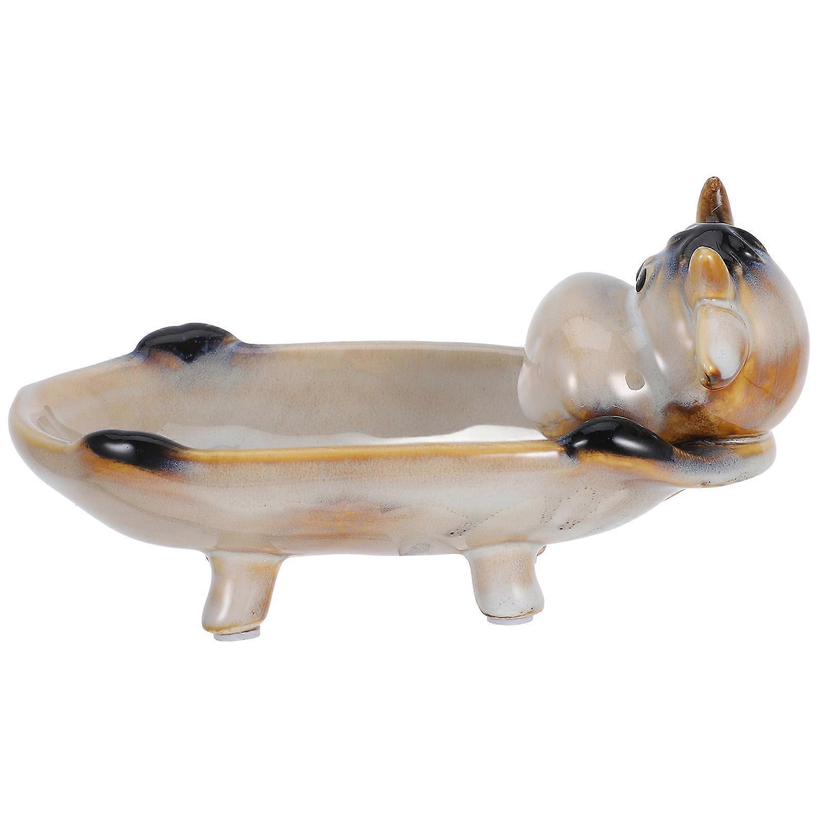 Lovely Soap Holder Ceramic Soap Box for Storage Use 2Pcs Beige