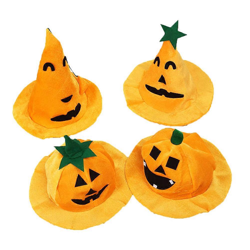 Halloween Party Hat Creative Pumpkin Hat for Decoration 4Pcs