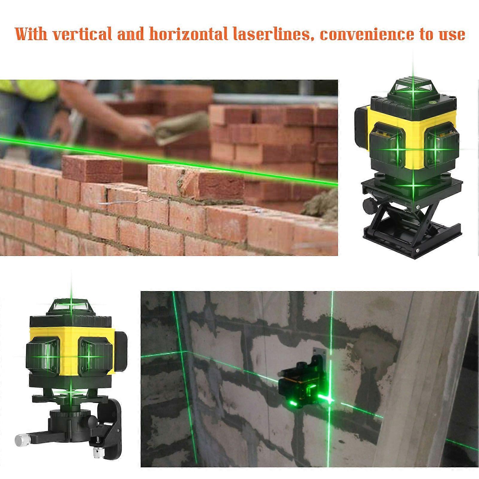 Multifunctional 16 Lines Level Tool Vertical Horizontal Lines with 3 Self Leveling Function