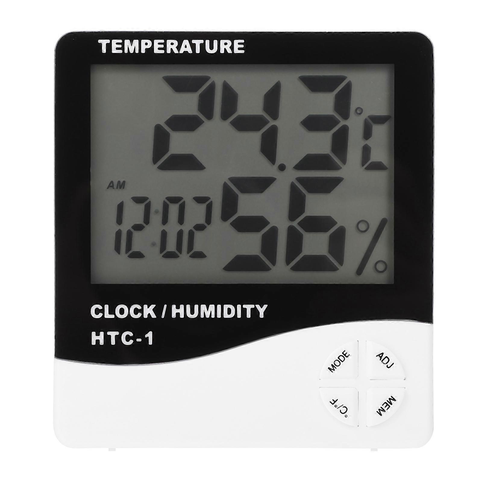 Thermometer Hygrometer Clock Digital Clock for Time Reminding 3Pcs