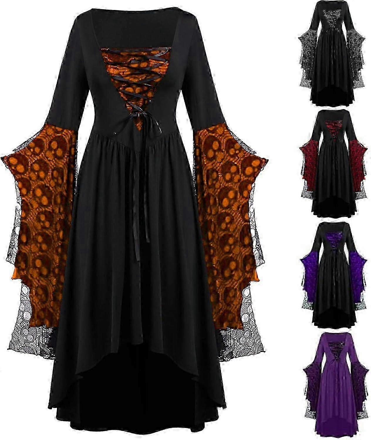 Cadılar Bayramı Kostümleri Kadın 2024 Dantel Artı Boyutu Rönesans Elbise Cadılar Bayramı Yetişkin Balo Elbisesi Elbiseler Korse Gotik Giysiler