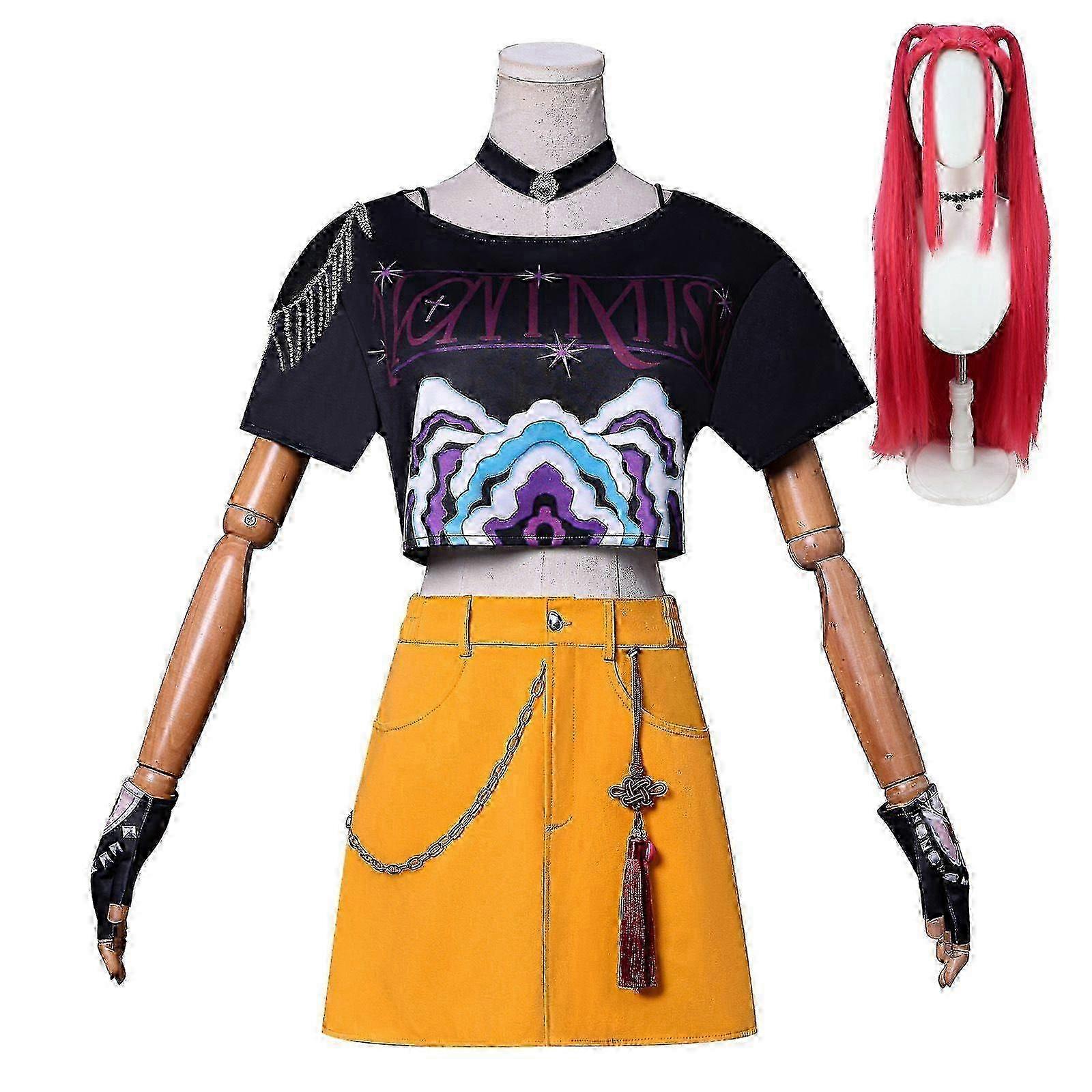KPop デーモンハンターズミラコスプレコスチュームセットハロウィンパーティーファンシードレスレディース