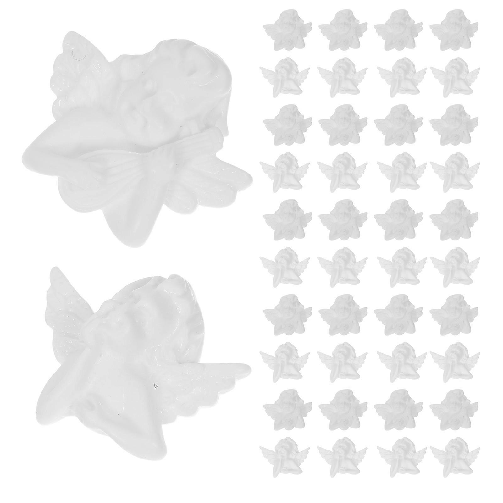 Flatback White Resin Angle Charms for DIY Crafts 500Pcs Pack