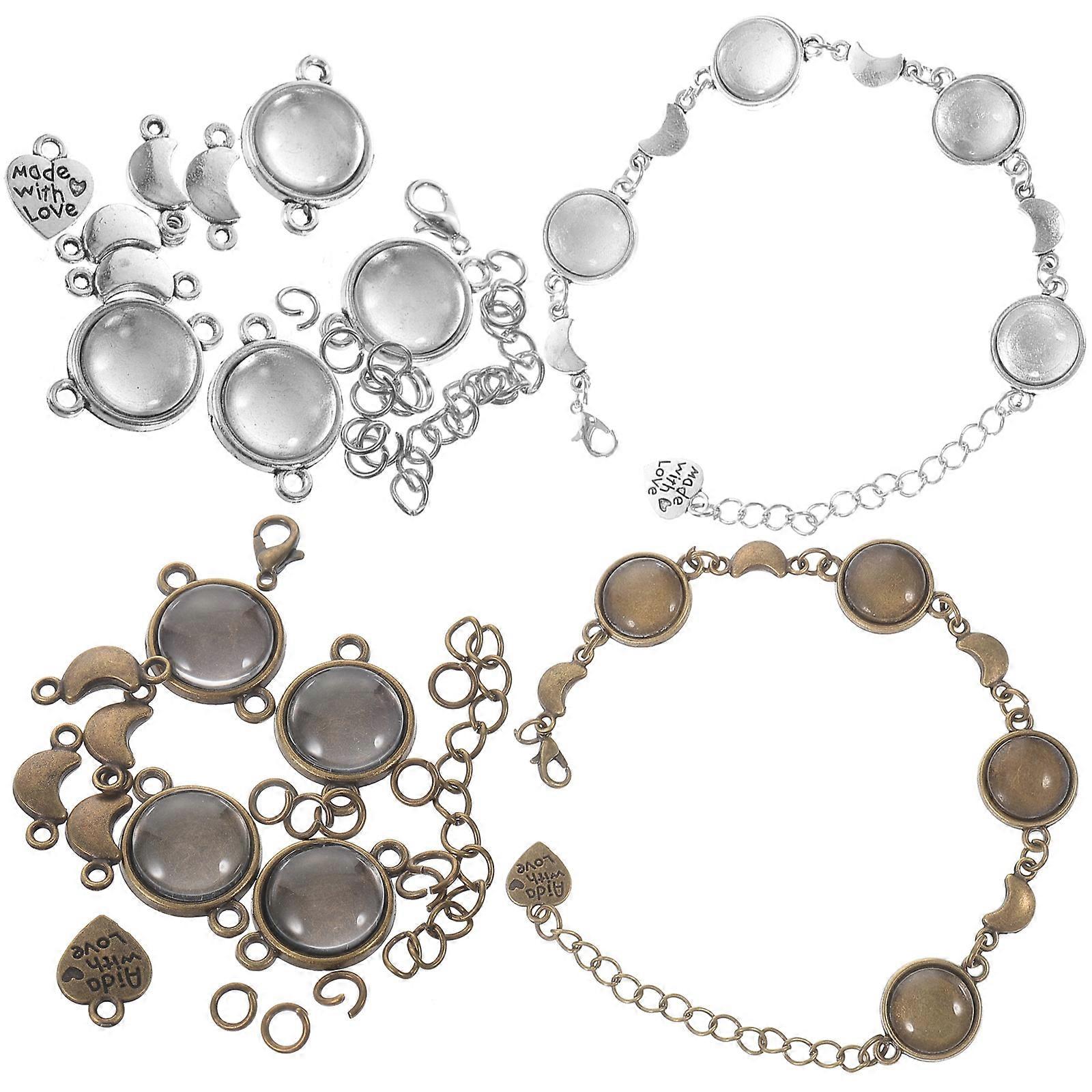 Bracelet Bezel Setting for Decoration with 30Pcs Assorted Color Jewelry Making Bezels