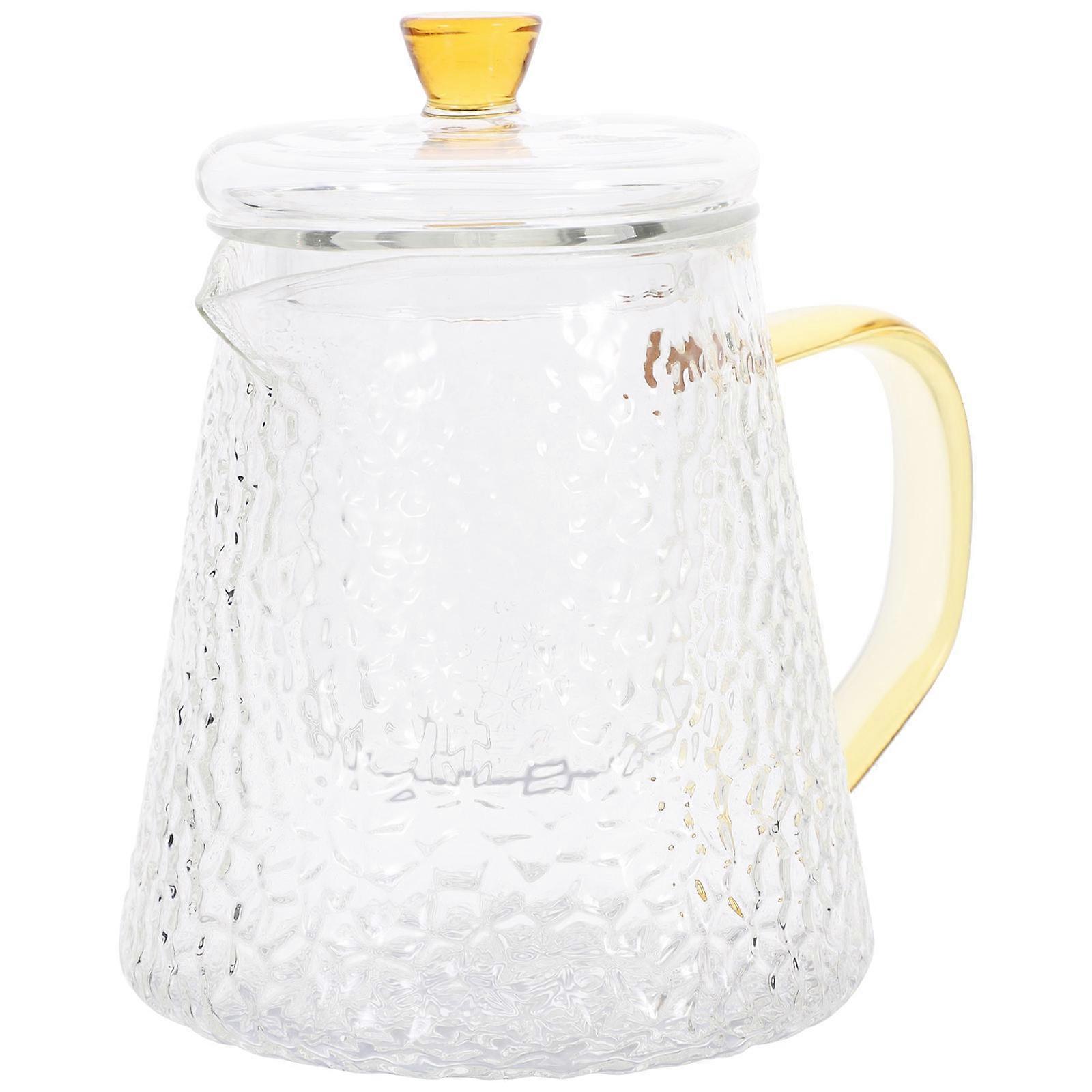 Portable Glass Teapot for Everyday Use with Built-in Handle in Transparent Color 1Pack