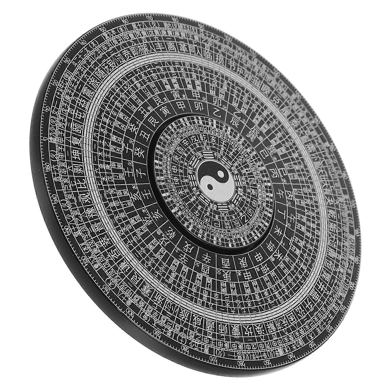 Chinese Feng Shui Compass for Decor with Bagua Design 3Pcs Metal Alloy Set