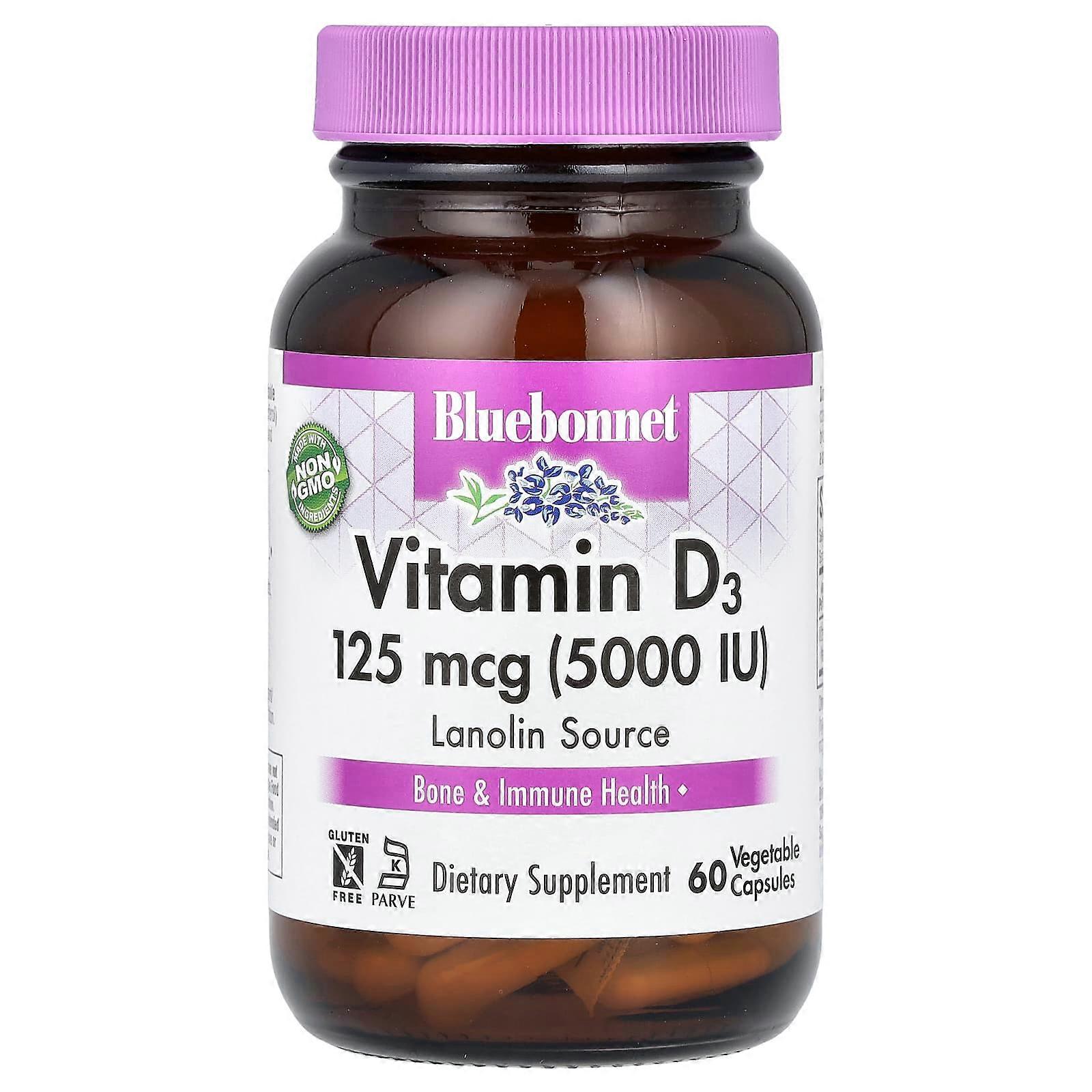 Vitamin D3, 125 mcg (5,000 IU), 60 Vegetable Capsules