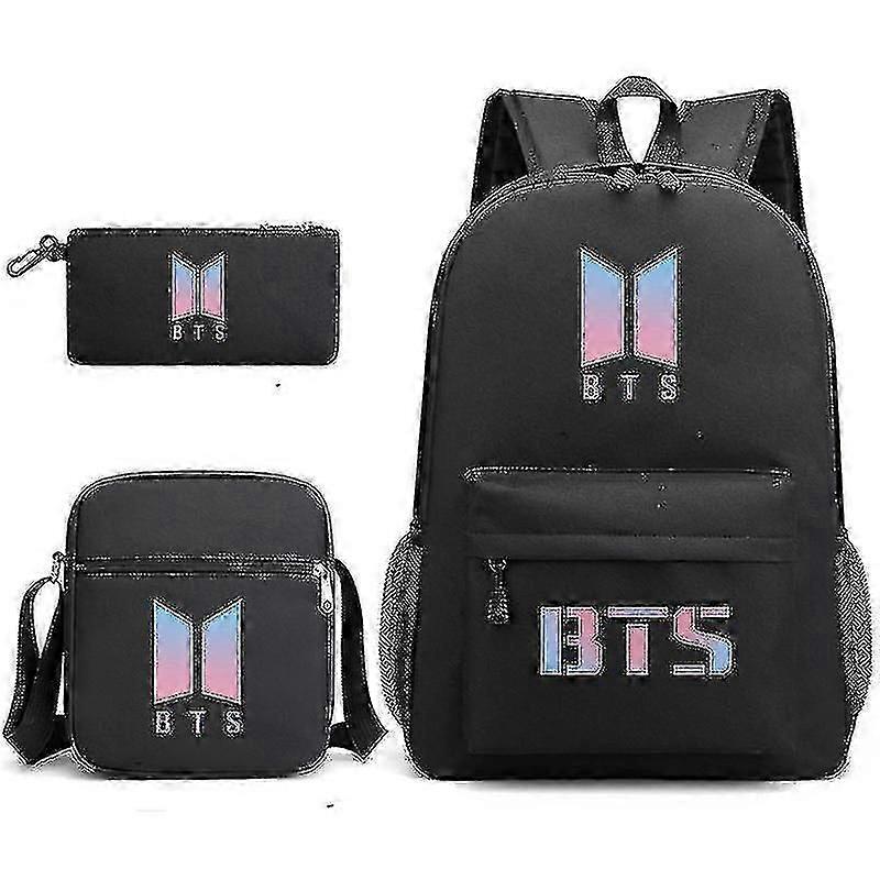 Cadeau Bts Sac à dos Bulletproof Groupe Homme Même Style Sac à dos Homme et Femmes Ensemble Trois pièces