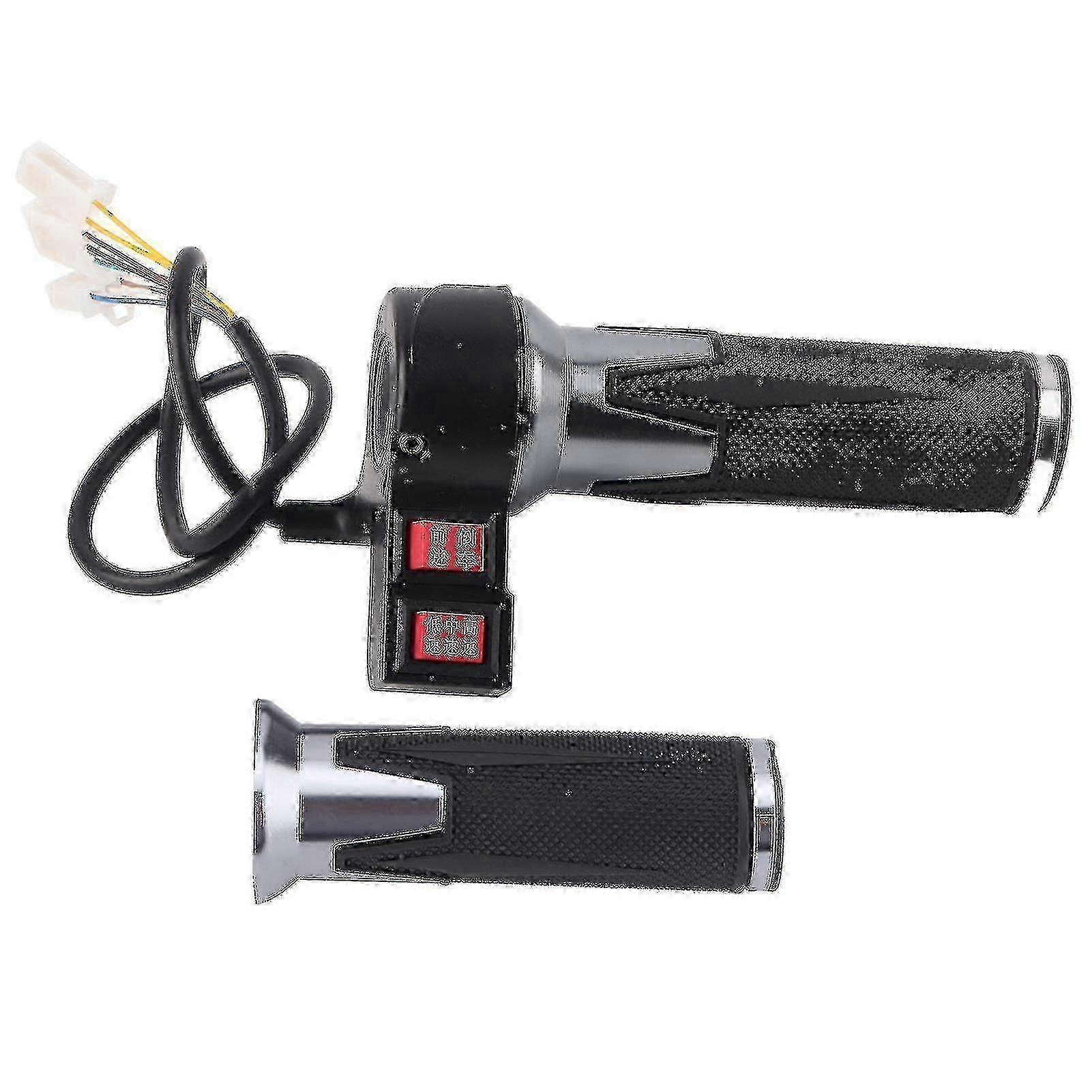1 Pair Electric Bicycle Throttle Handle Grips with Forward and Reverse 3-Speed Gear for E-Bike