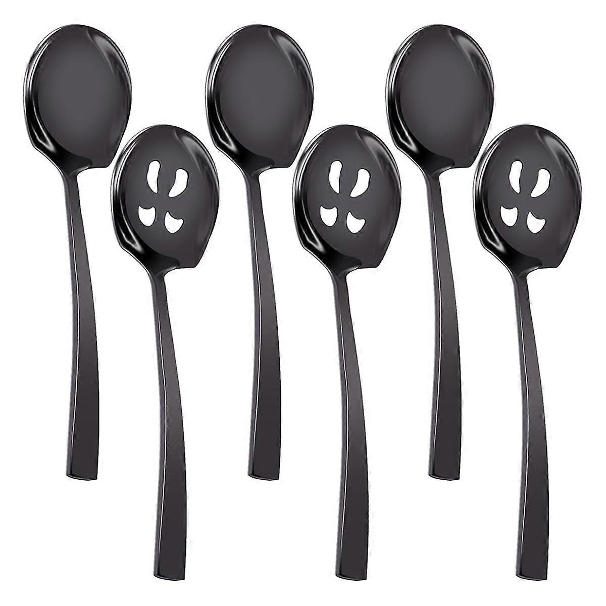 6pcs Serving Spoons and Slotted Spoons Set,9inch Serving Utensils Set