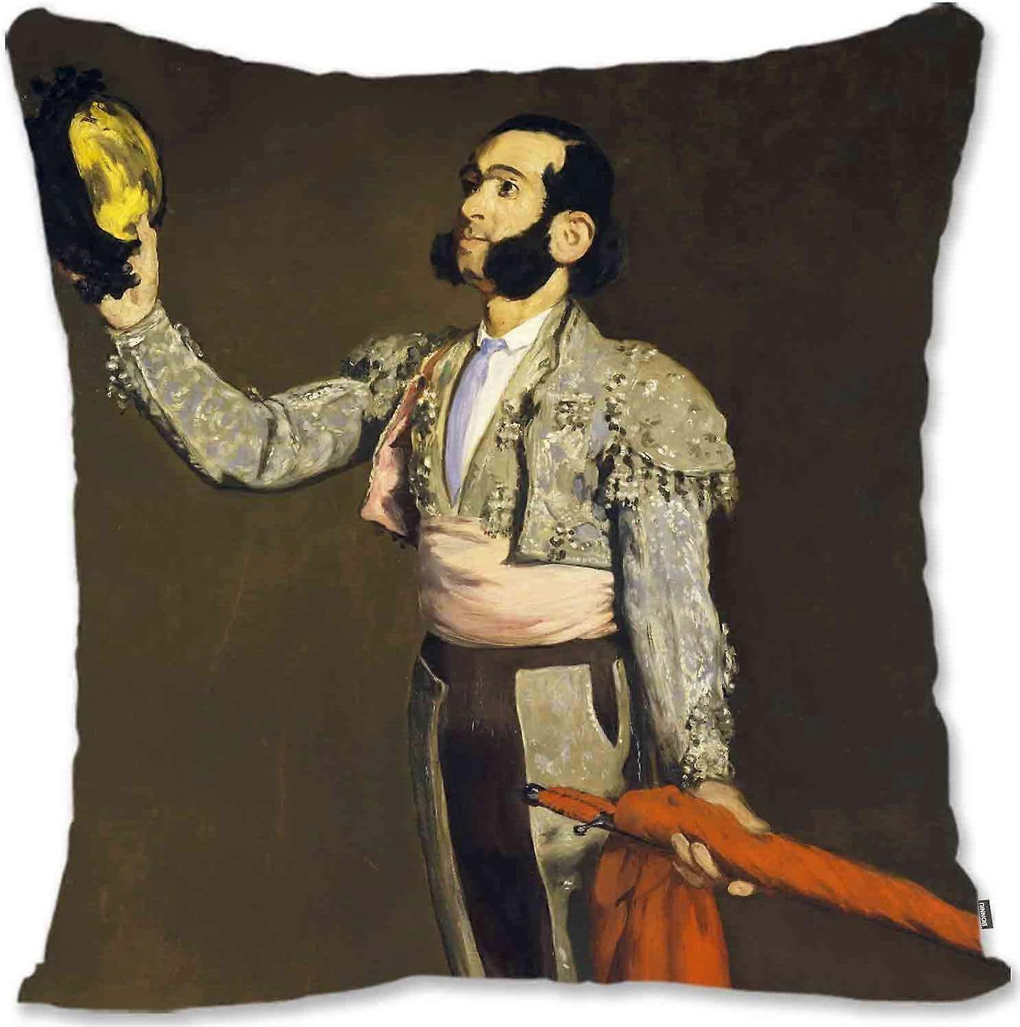 h467ジッパーベルベット枕偽印象派の肖像画アート付きスロー枕カバー - マネ - 剣MA-AマタドールMA(A1-1035)lm467を運ぶ少年