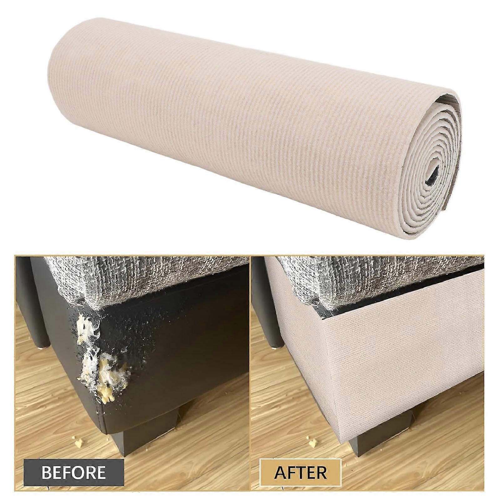 15.75 X 78.74in Self Adhesive Cat Scratcher Mat Versatile DIY Furniture Protector Trimmable Cat Scratching Board for Sofa Carpet Beige 