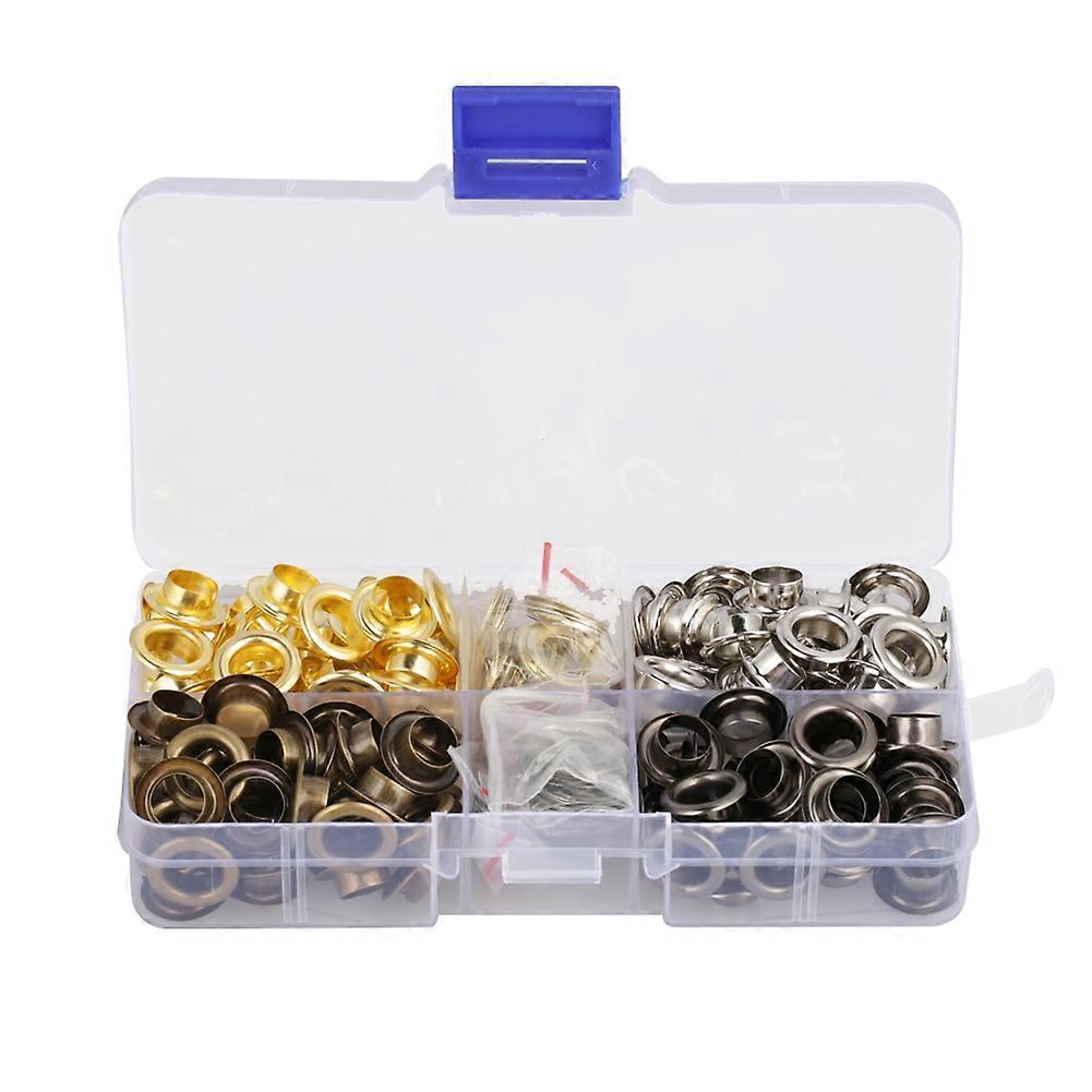 140sets/box 8mm Brass Eyelet Grommet Set Craft Clothes Accessories