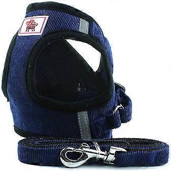 Soft Training Harness Vest Mesh Tissu Dog Vest Harnesses For Puppy, Cats, Small Animals Ps042 (l, Bleu foncé)