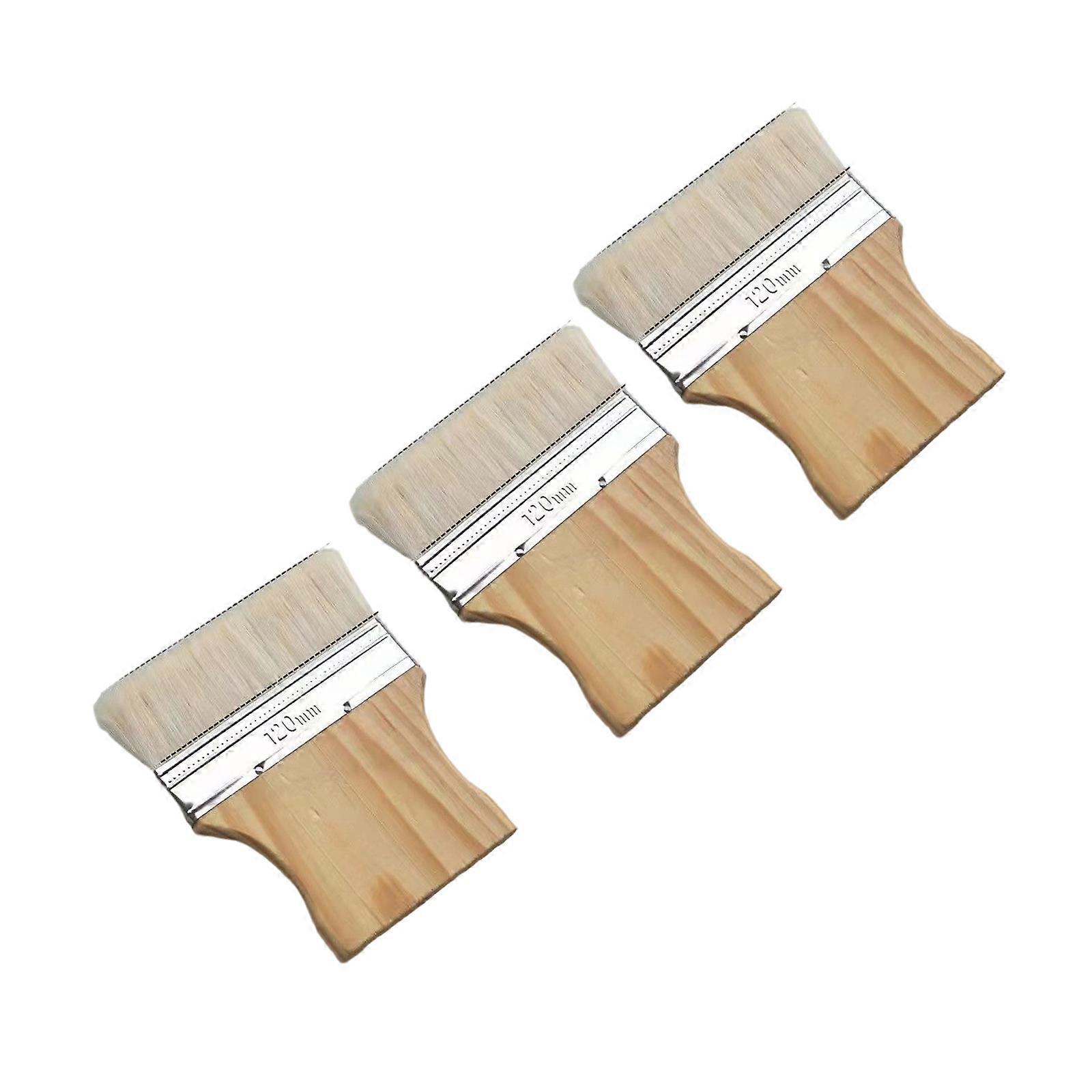 Artworkshop Essential 3 Brushes Set Multiple Structural Painting Devices Soft Natural Wool Bosses Durable Cottonwood Wood Base For Creative Works
