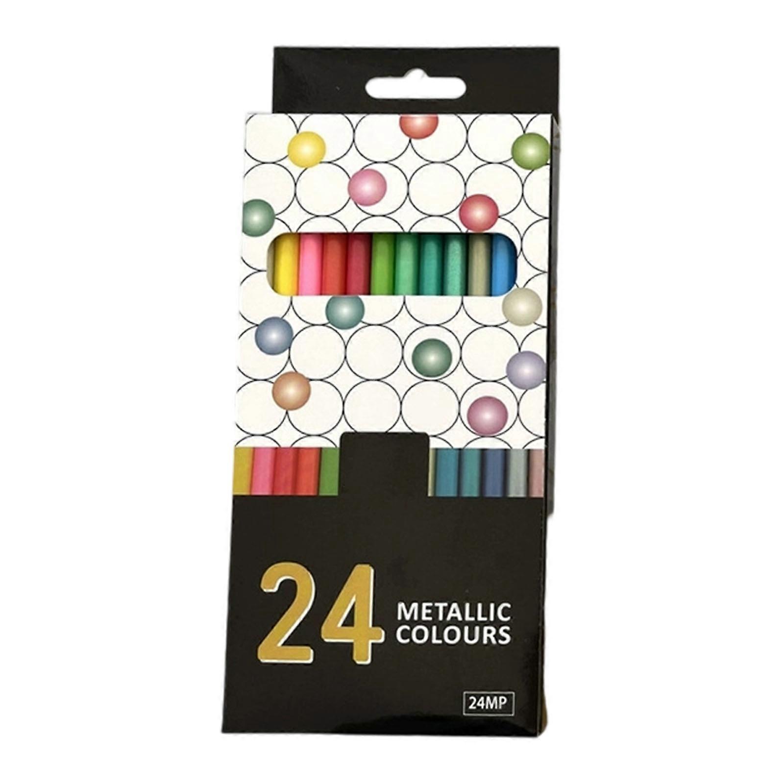 12/18/24 Color Drawing Pencils Easy to Color Metallic Colored Pencil Set Watercolor Pencils for Drawing and Sketching Multicolor