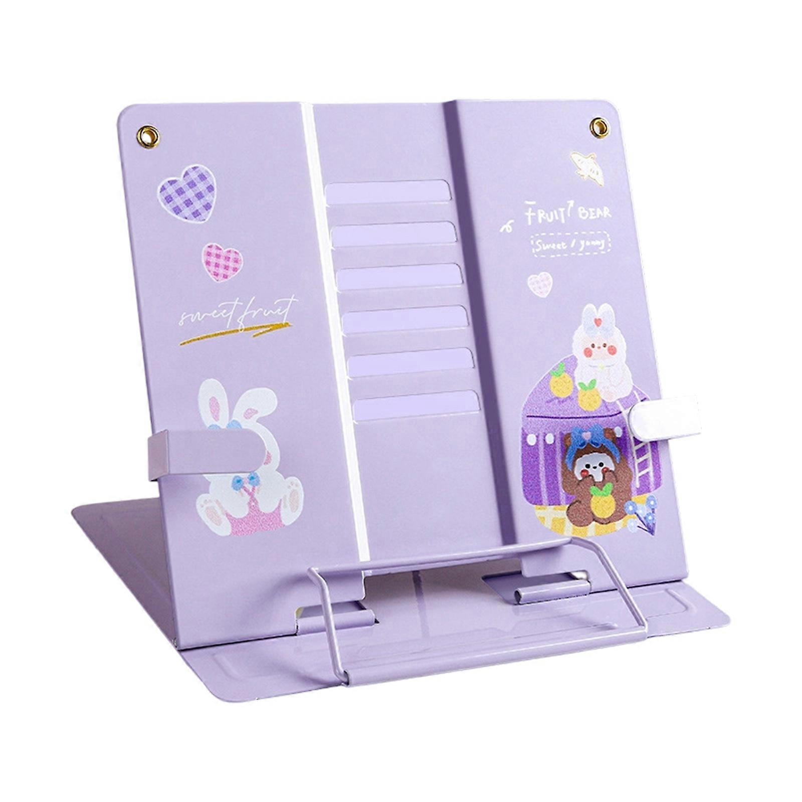 Book Stand Metal Document Display Stand Adjustable Viewing Angles Foldable Frame Secure Grip Desktop Solution  2