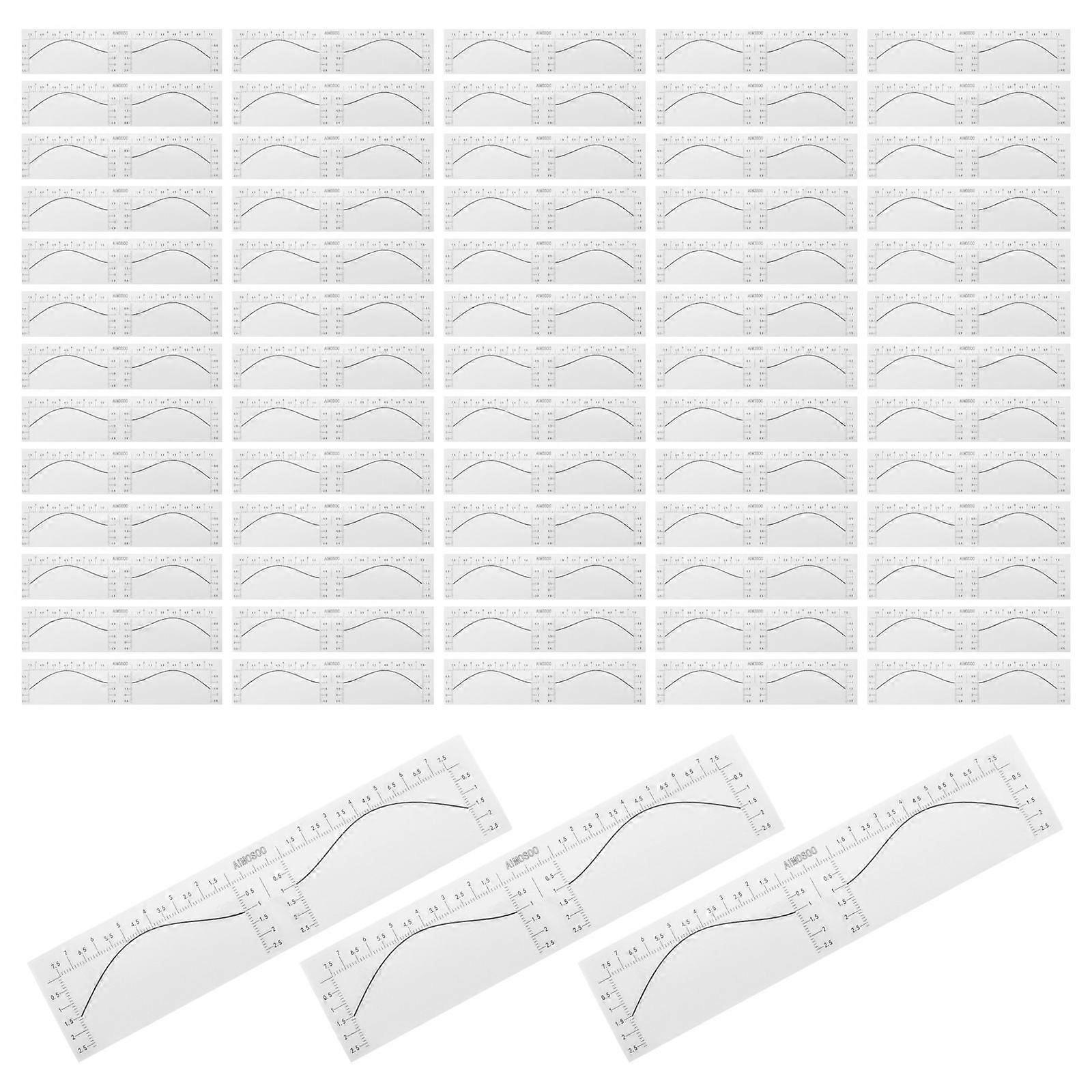 Eyebrow Ruler Stickers for Symmetrical Marking with 100Pcs Disposable Set