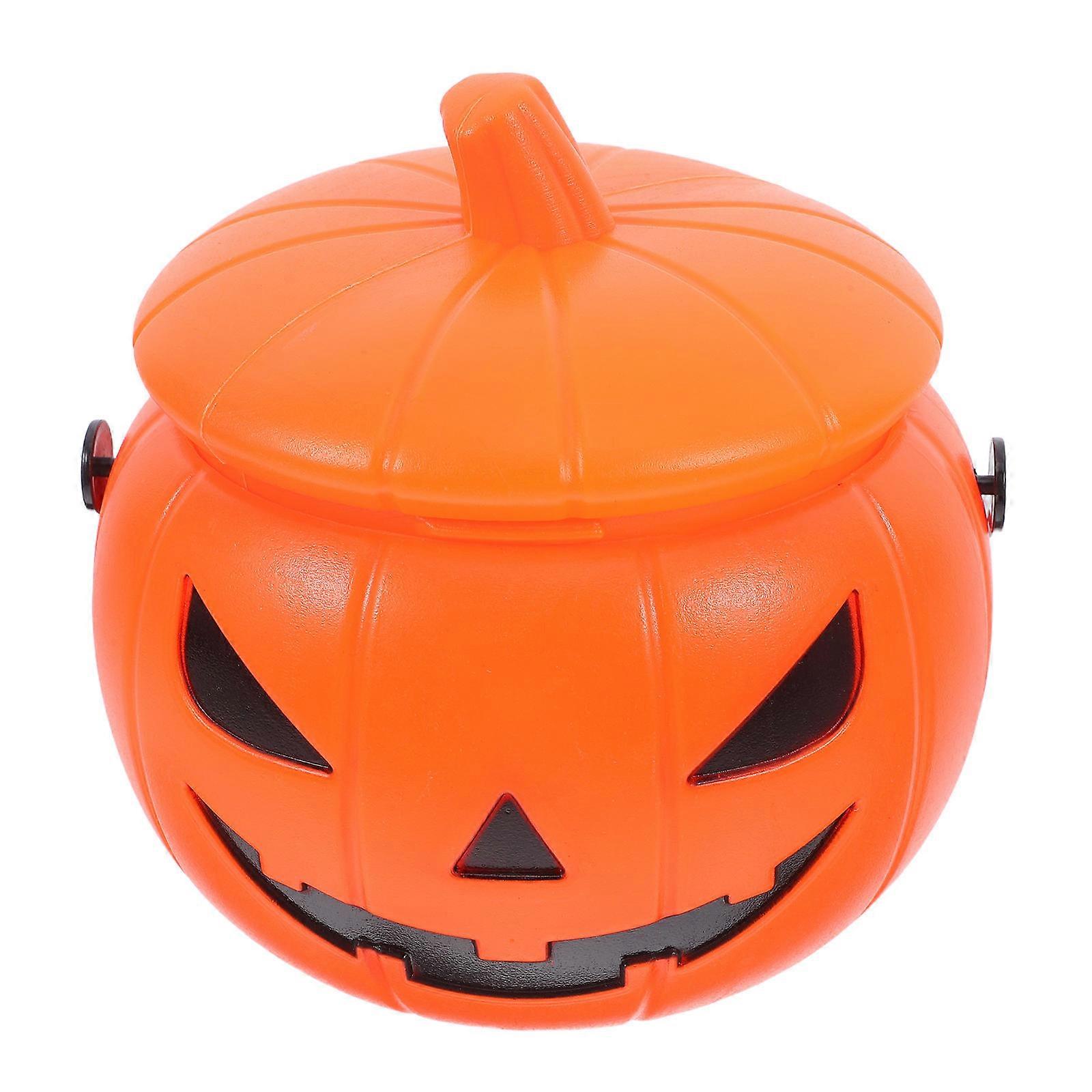 Halloween Pumpkin Candy Bucket with Light and Sound Function for Kids
