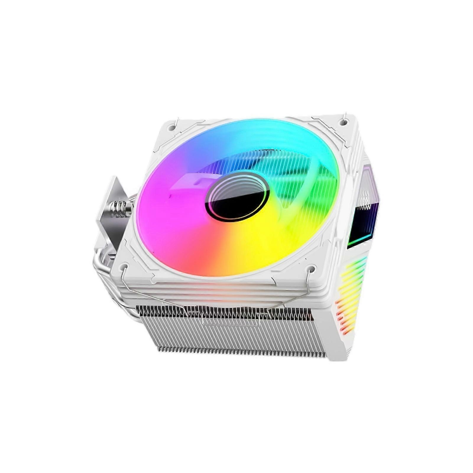 Cpu Fan ARGB Cooling Radiator with 120mm PWM Fan 1800RPM 25dBA and 6 Heat Pipes Efficient  White