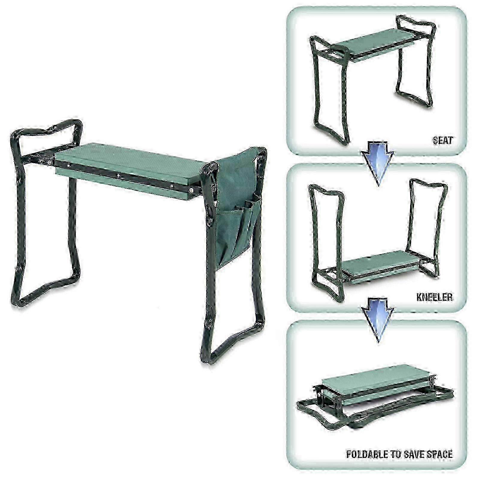 Collapsible Garden kneeling Pad with Integrated Tool Pouch for Efficient Planting and Storage Solutions