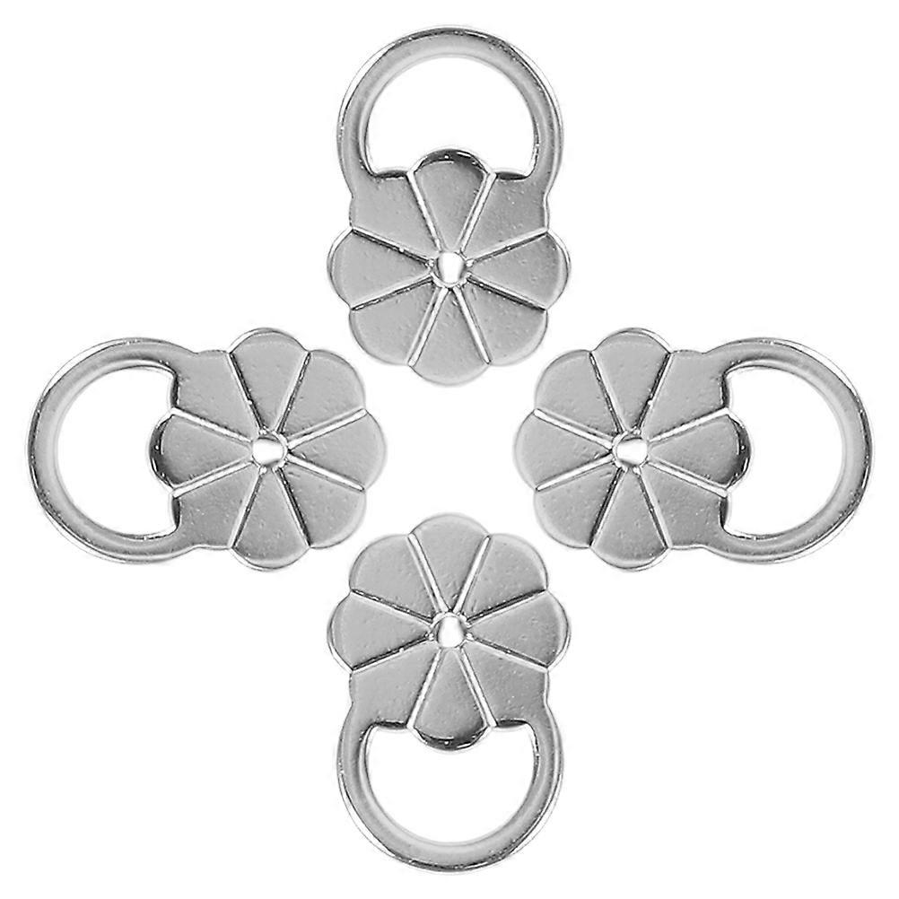 Earring Back Replacements Silver Alloy Flower Design for Heavy Earrings 4Pcs