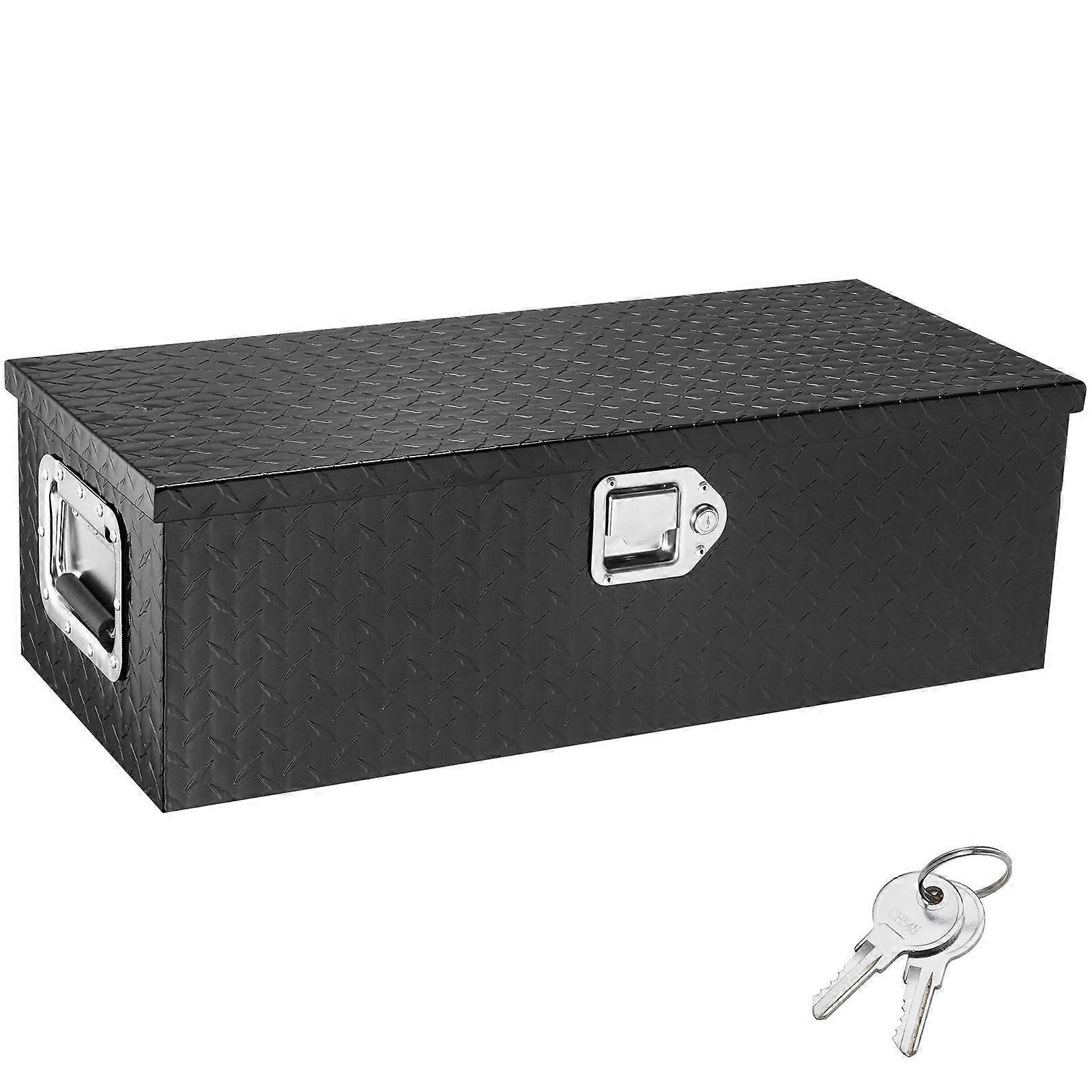 Heavy Duty Aluminum Truck Bed Tool Box, Diamond Plate Tool Box with Side Handle and Lock Keys, Storage Tool Box Chest Box Organizer