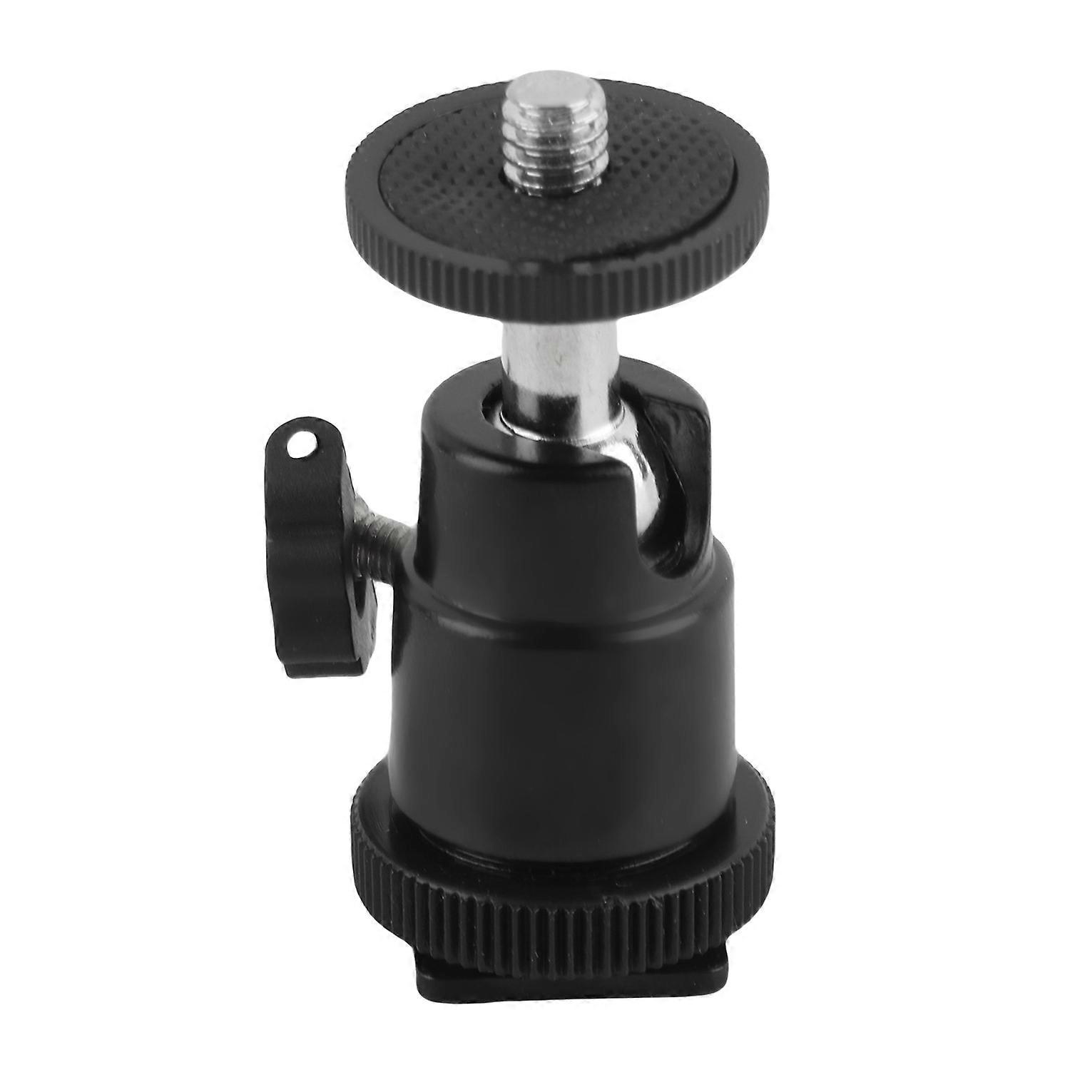 Camera Tripod 1/4 Hot Shoe Adapter Flash Light Bracket Holder Mount Cradle Ball Head With Lock