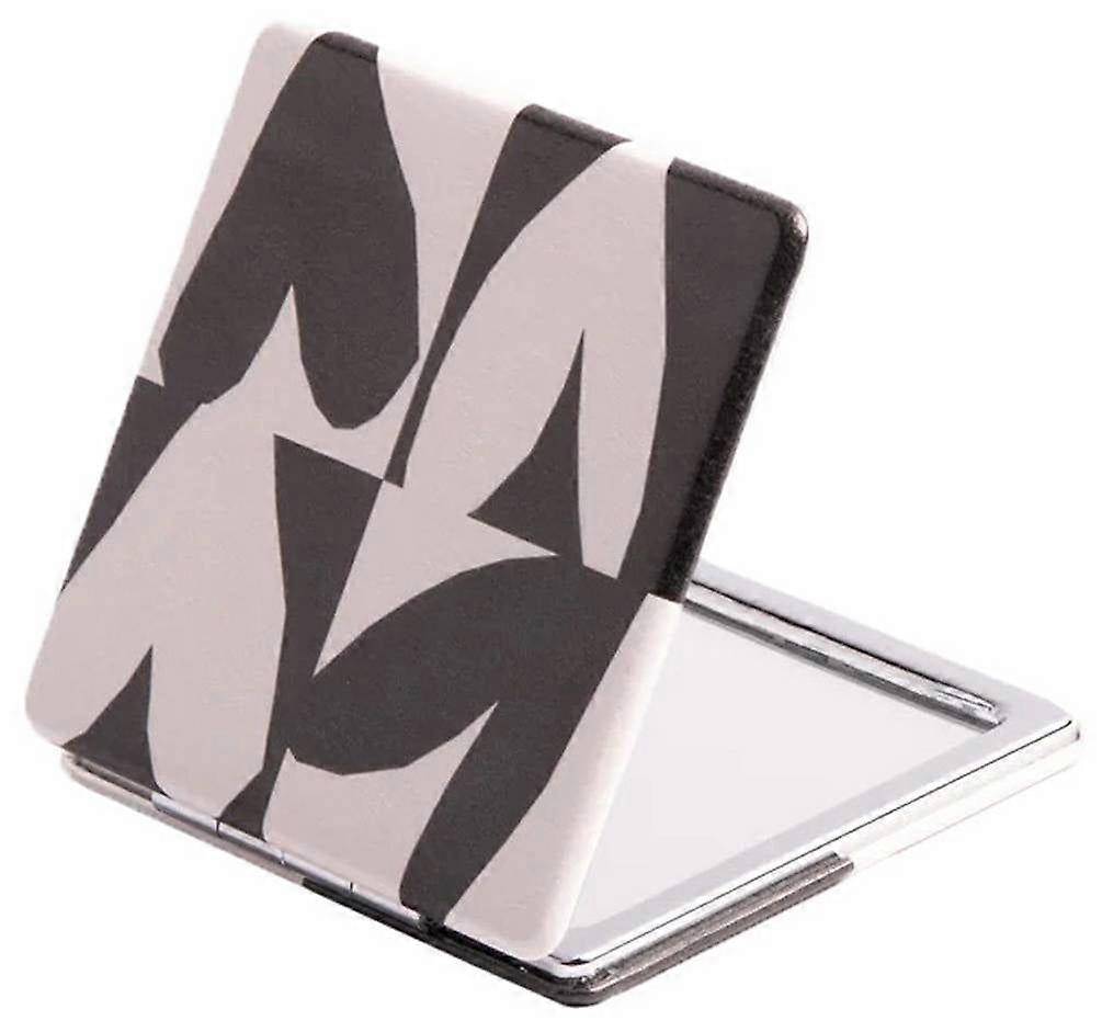 Caroline Gardner Checkmate Hearts Square Pocket Mirror - Black/White