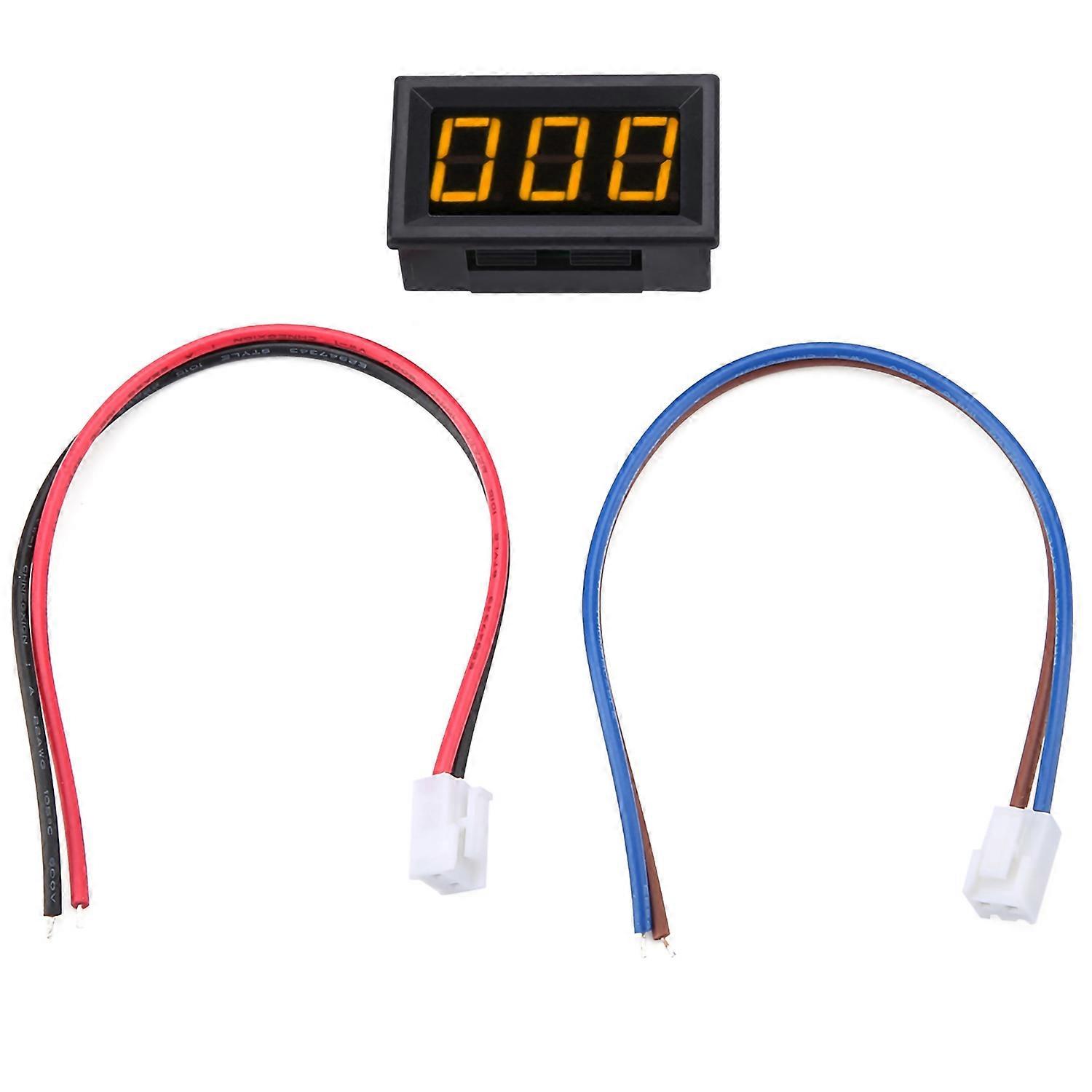 3 Digits LED Digital Ammeter Ampere Meter Current Meter Panel Micro Adjustment DC0‑1A (Yellow)