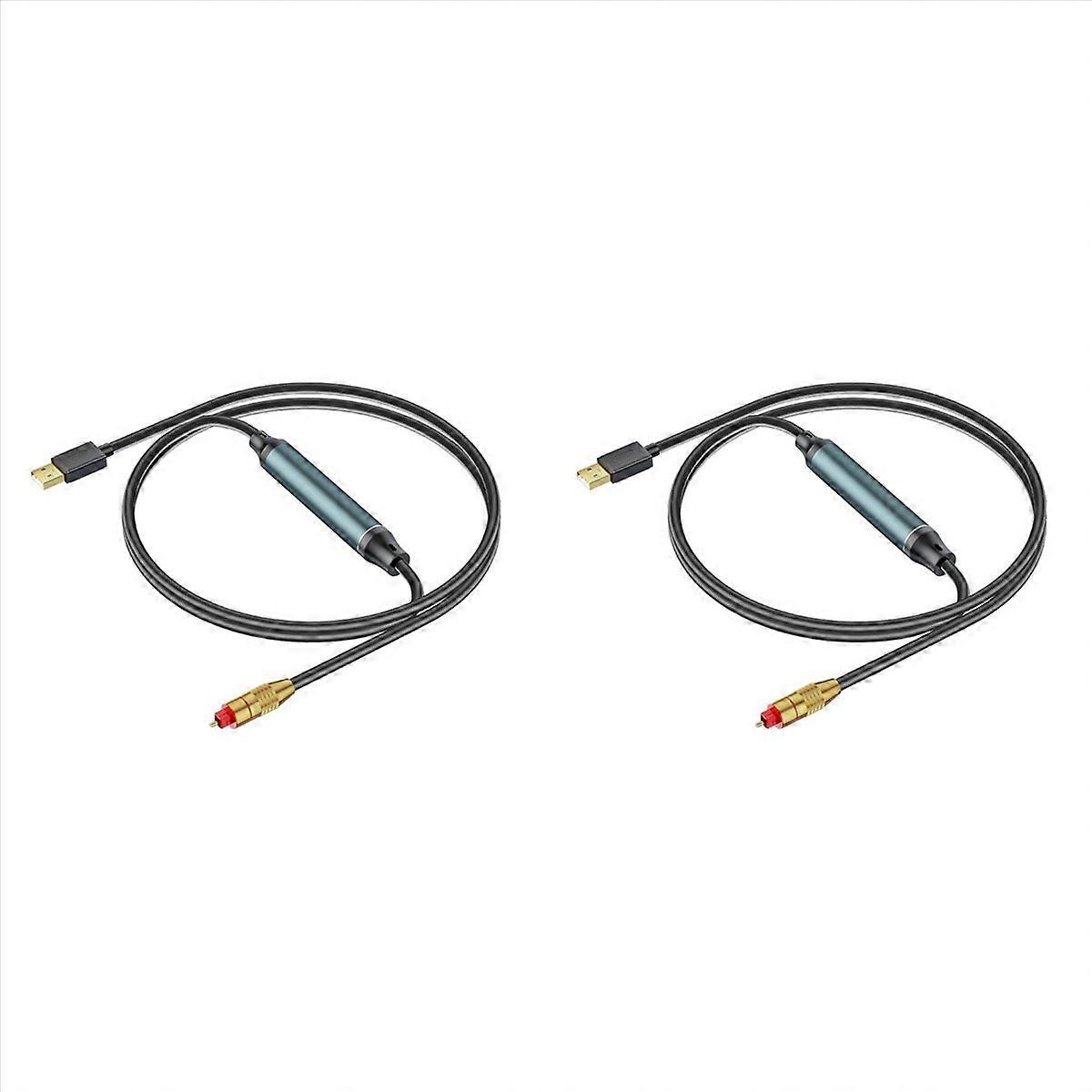 2X USB to Optical Audio Adapter USB A to Fiber Optic Audio SPDIF Port Connection Audio Converter Cab