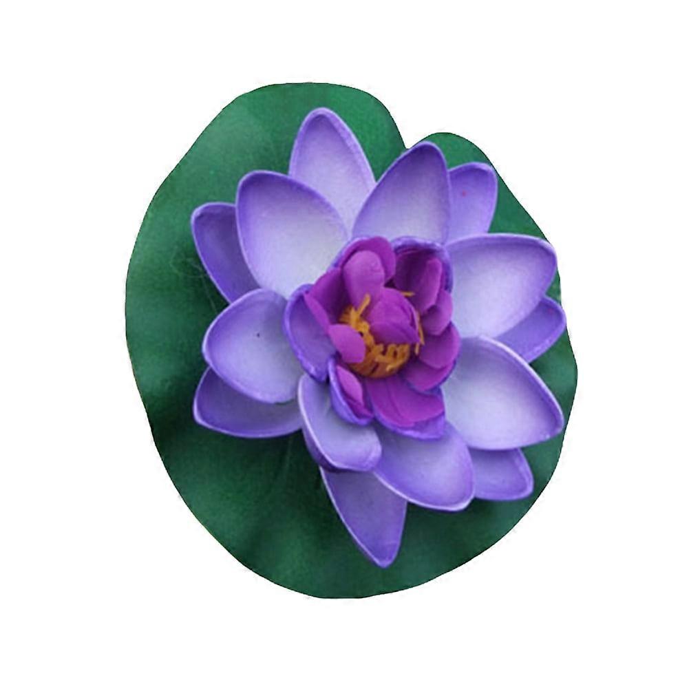 Artificial Floating Foam Lotus Flowers with Water Lily Pad Ornaments, Colorful, Blue