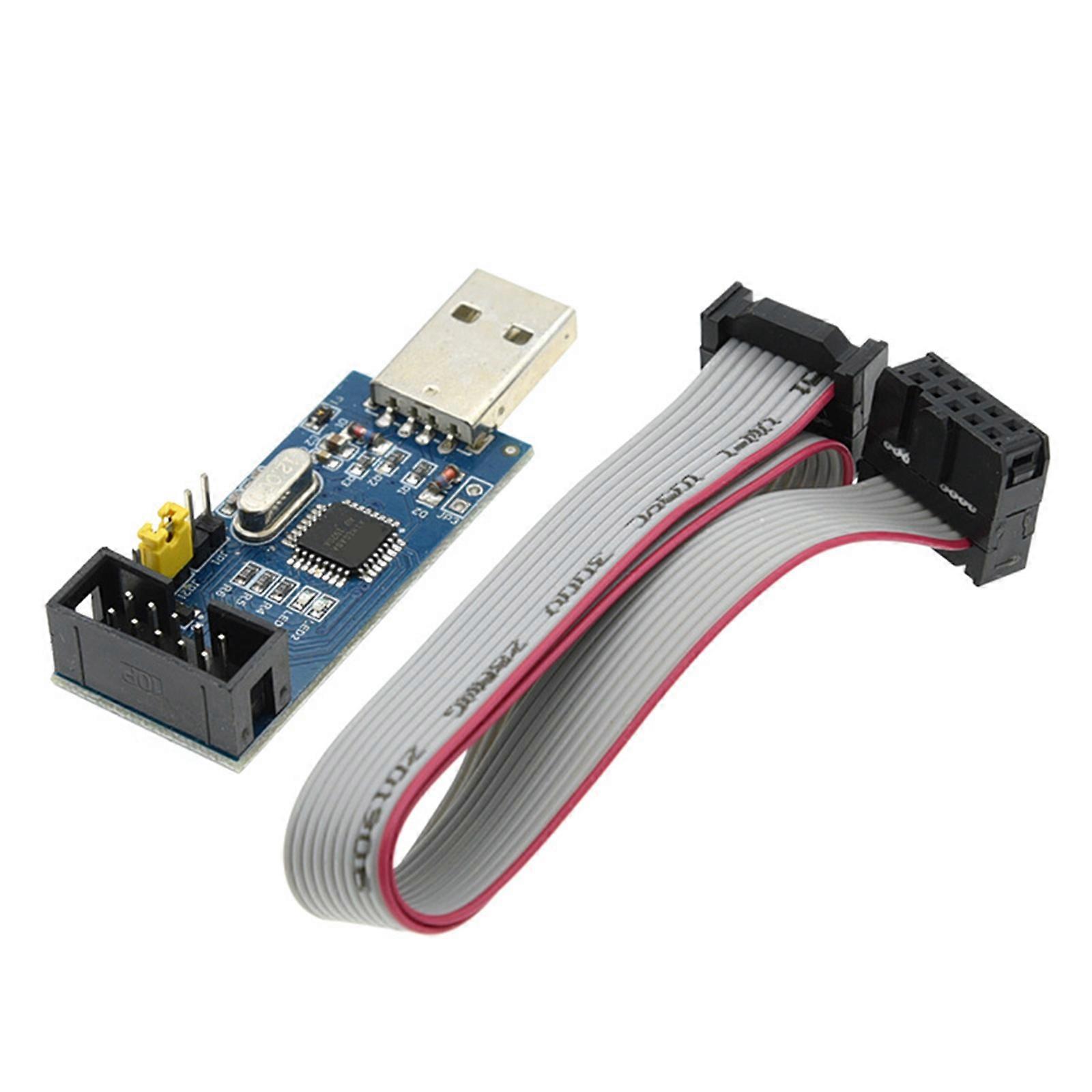 51 AVR Microcontroller USB ISP Programmer Reliable Downloader with Fast Speed Performances and Overcurrent Safeguards Multicolor