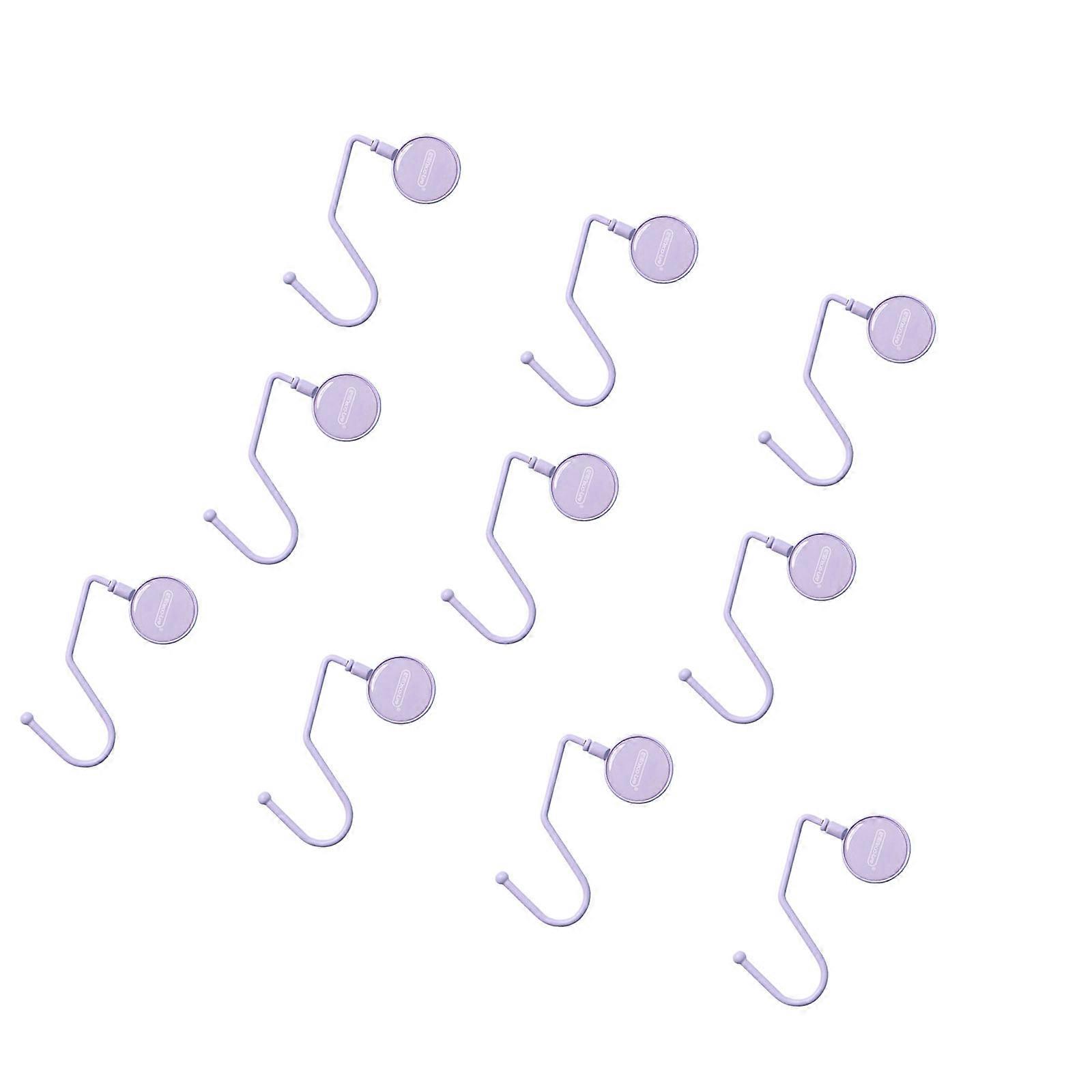 Πακέτο 10 αυτοκόλλητων αγκίστρων γραφείου για γραφείο και οικιακή χρήση Ανθεκτικοί μεταλλικοί κομψοί εγχώριοι γάντζοι με σχέδια πολλαπλών χρήσεων μωβ