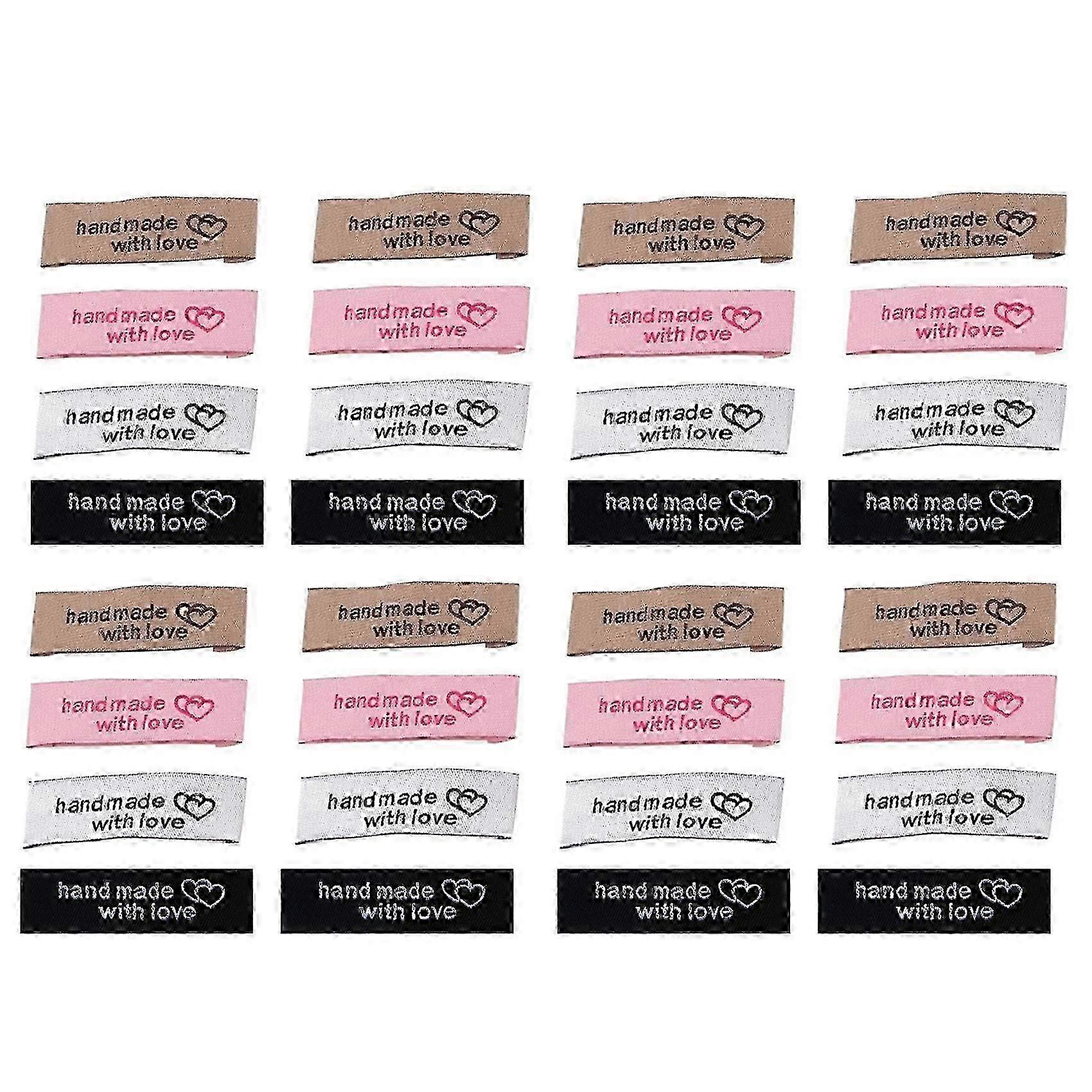 Sew on clothing labels 120pcs handmade heart pattern tags