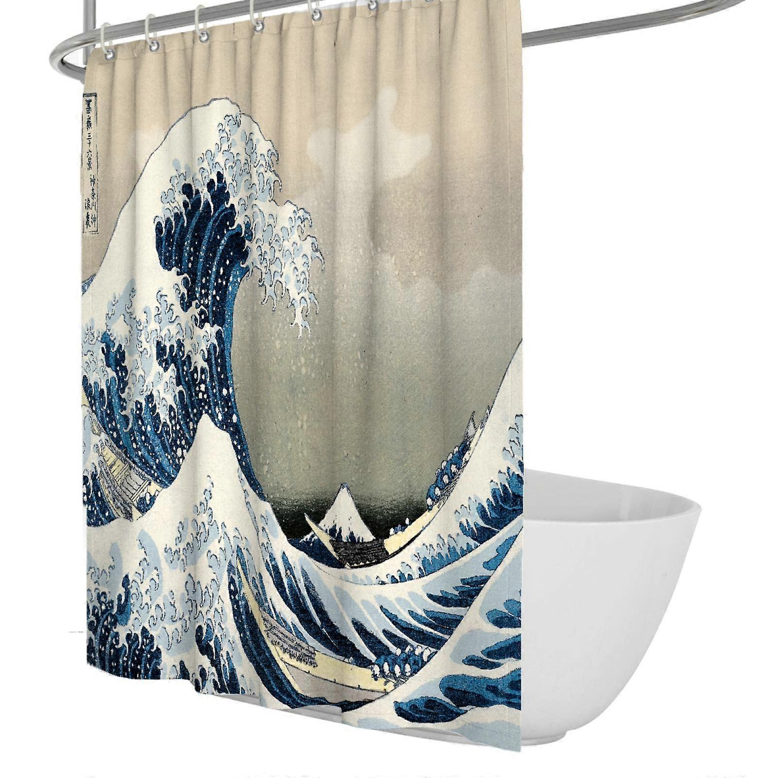 Shower Curtain The  Wave Waterproof Polyester Bathroom Decor 66x84
