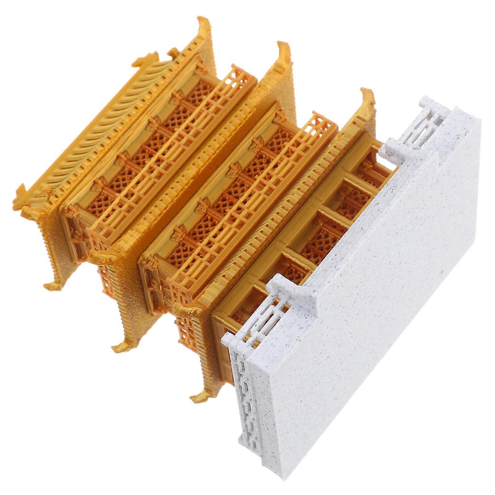 Miniature Chinese Pavilion Ancient Building Decor Designed with Ornament