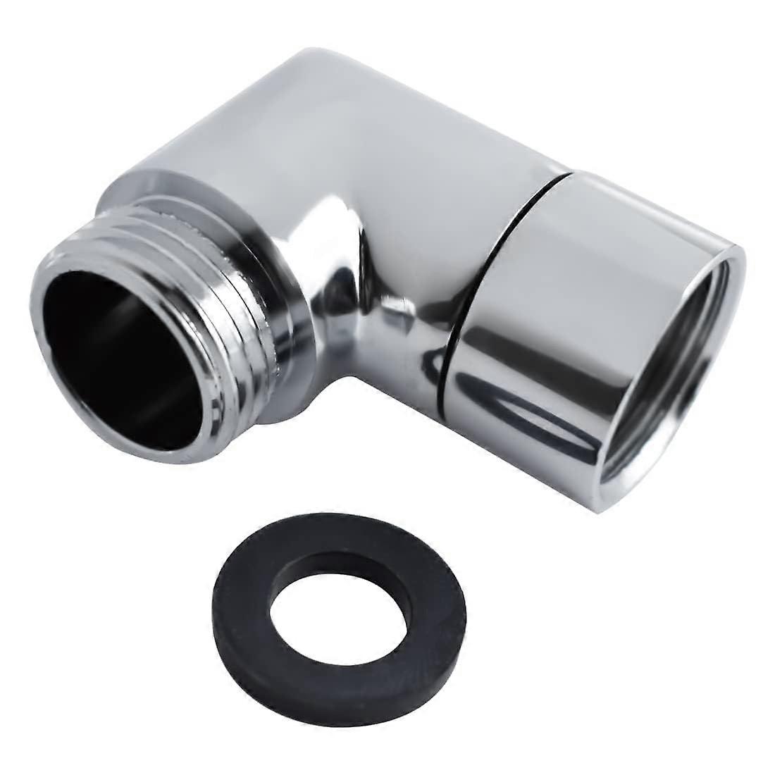 Shower Head Elbow Adapter 90 Degree Chrome Extension Connector for Wall or Handheld Use