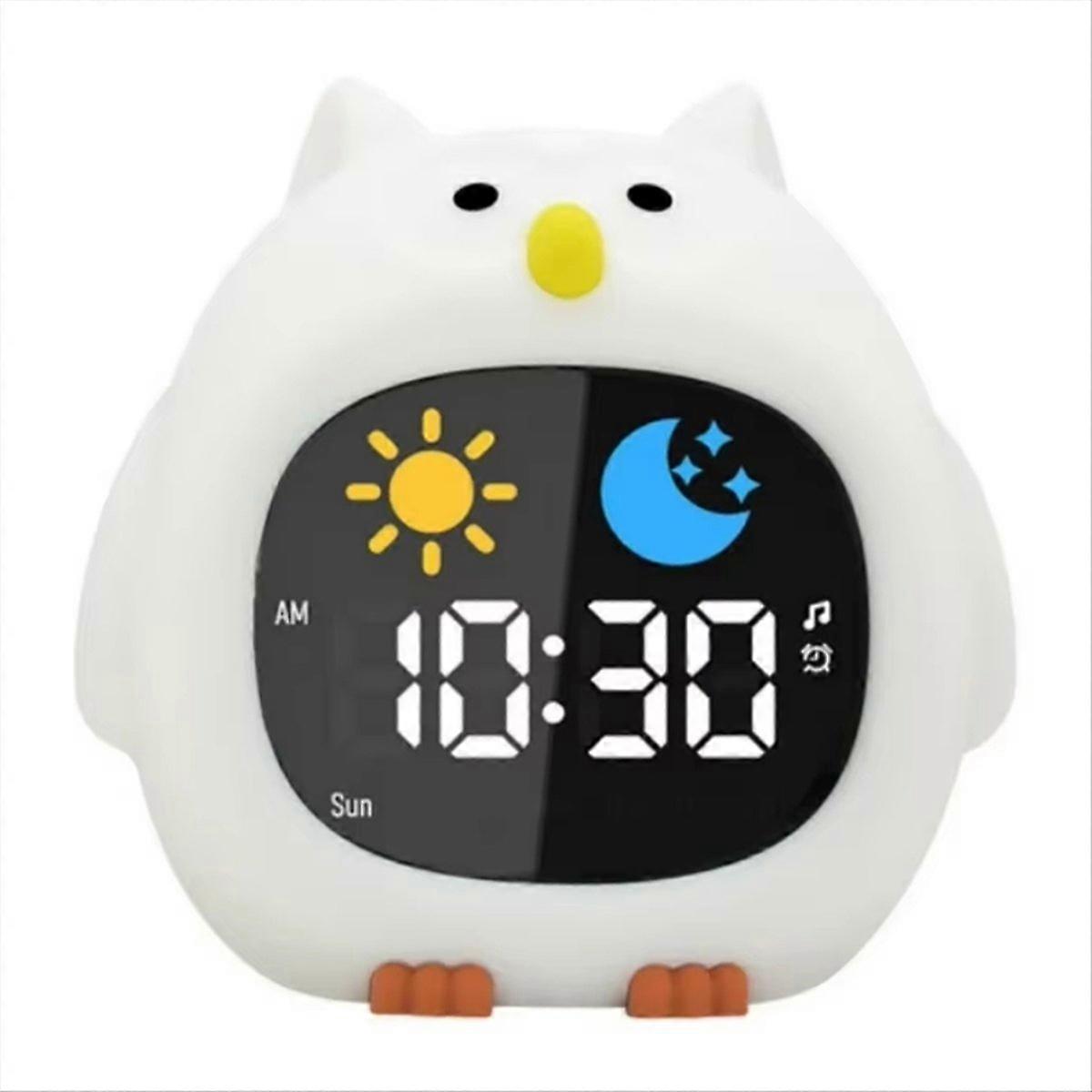 Alarm Clock for Kids Owl-Shape Toddler Sleep Training Clock