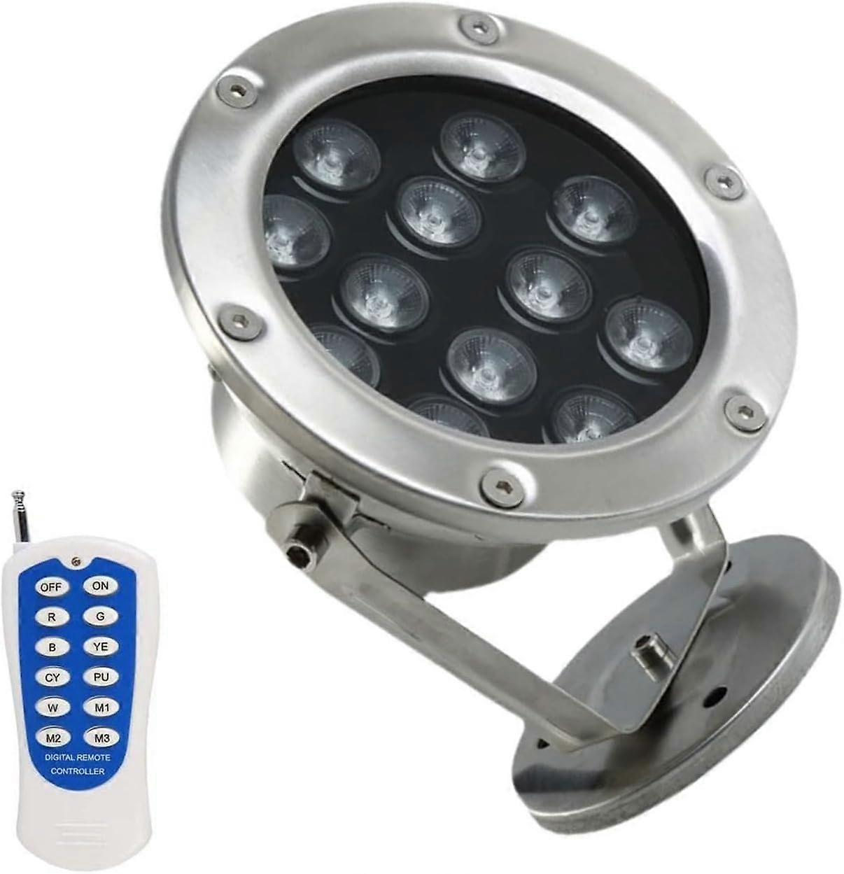 Underwater LED Pool Light RGB IP68 Waterproof 360° Adjustable Spotlight with Remote for Fountain Pond