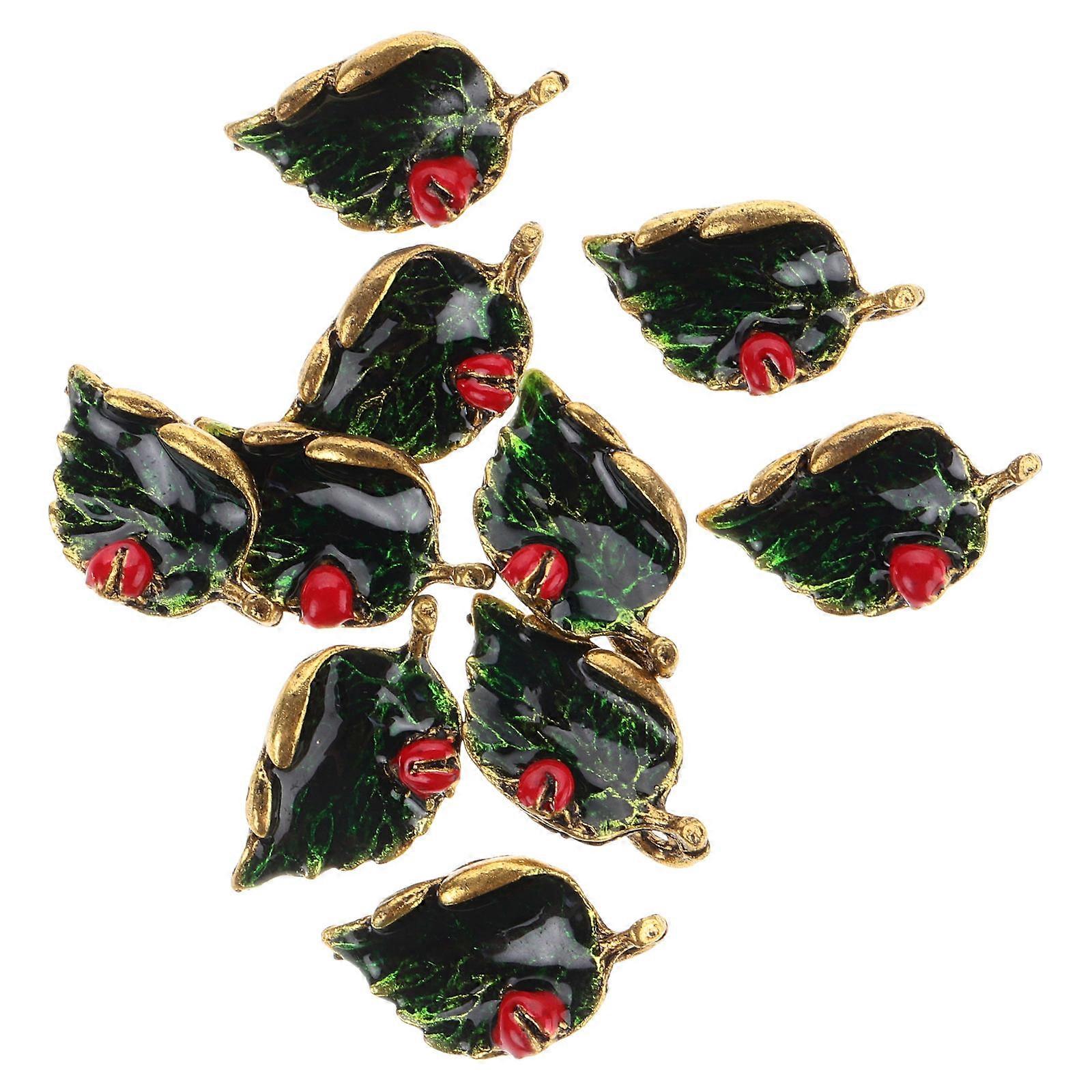 DIY Pendant Accessories Leaf Charm for Bracelet Alloy 10Pcs
